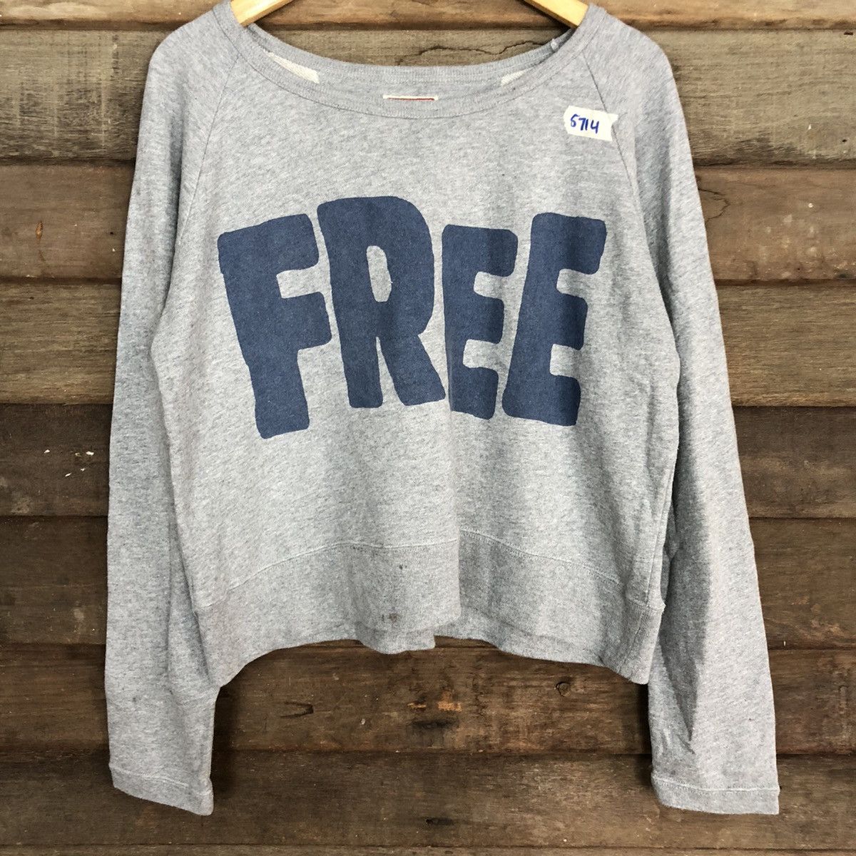 Japanese Brand Heart Market FREE Grey Sweatshirt crop top #5714 Size M / US 6-8 / IT 42-44 - 8 Thumbnail