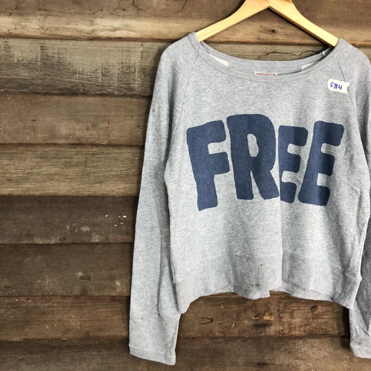 Japanese Brand Heart Market FREE Grey Sweatshirt crop top #5714 Size M / US 6-8 / IT 42-44 - 7 Thumbnail