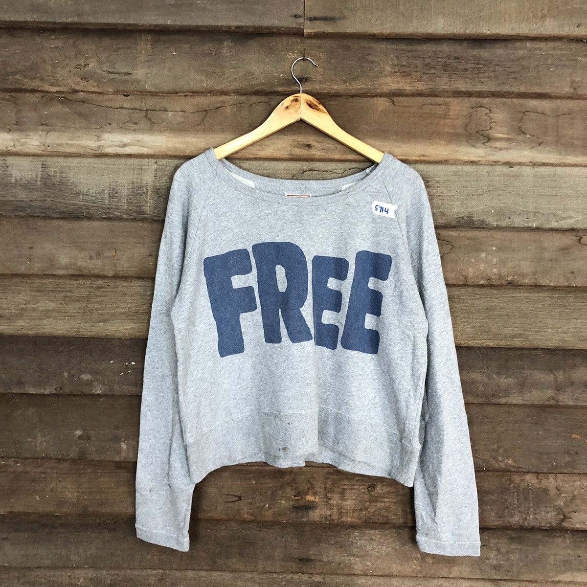 Japanese Brand Heart Market FREE Grey Sweatshirt crop top #5714 Size M / US 6-8 / IT 42-44 - 1 Thumbnail