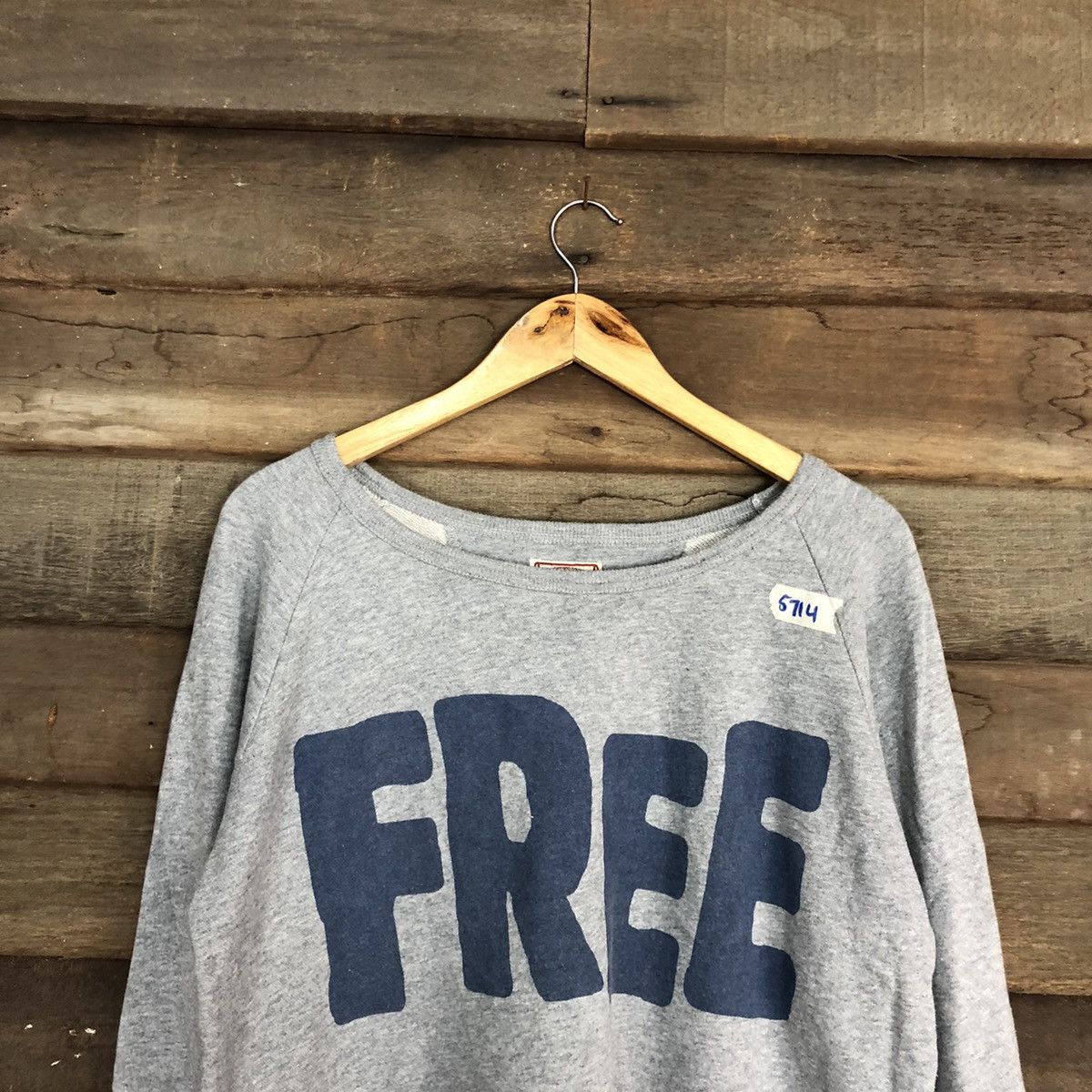 Japanese Brand Heart Market FREE Grey Sweatshirt crop top #5714 Size M / US 6-8 / IT 42-44 - 2 Thumbnail