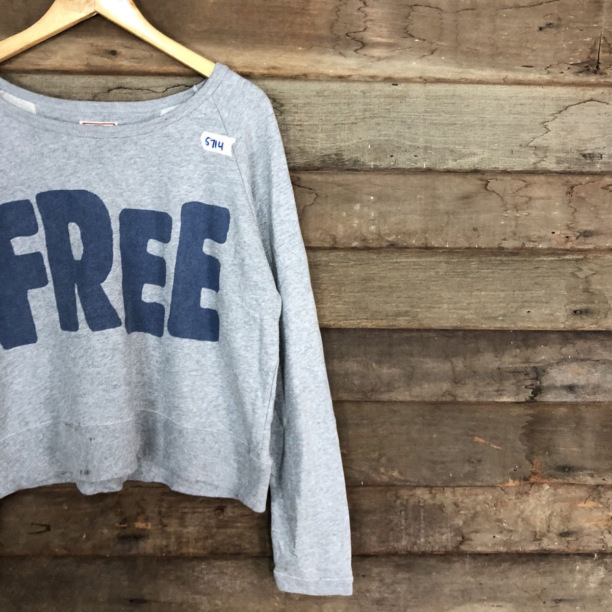 Japanese Brand Heart Market FREE Grey Sweatshirt crop top #5714 Size M / US 6-8 / IT 42-44 - 5 Thumbnail