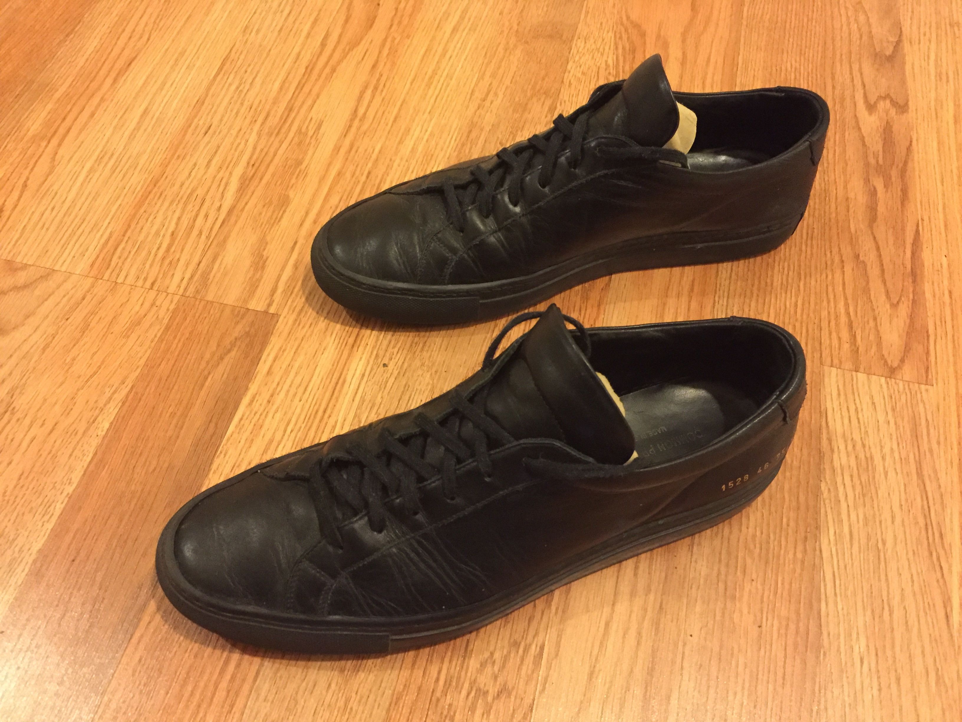 image of Common Projects Achilles Low Black Shoes, Men's (Size 13)