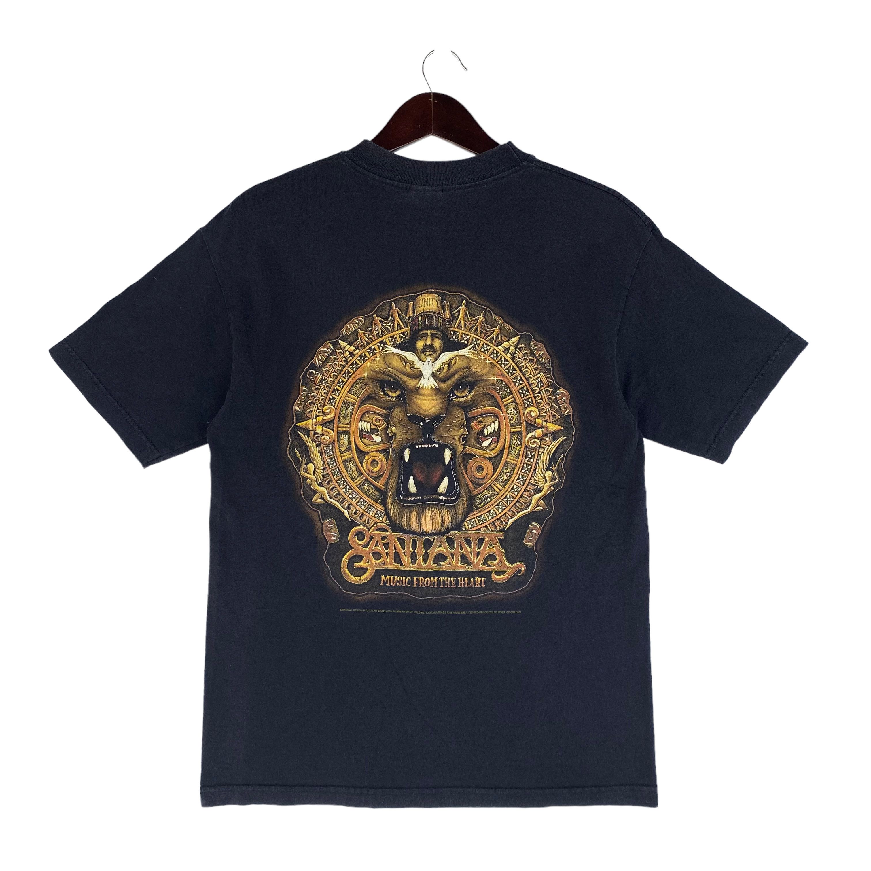 ~00'S SANTANA Band T-shirt, Men's M size unclear black type Vintage Second Hand main image 0