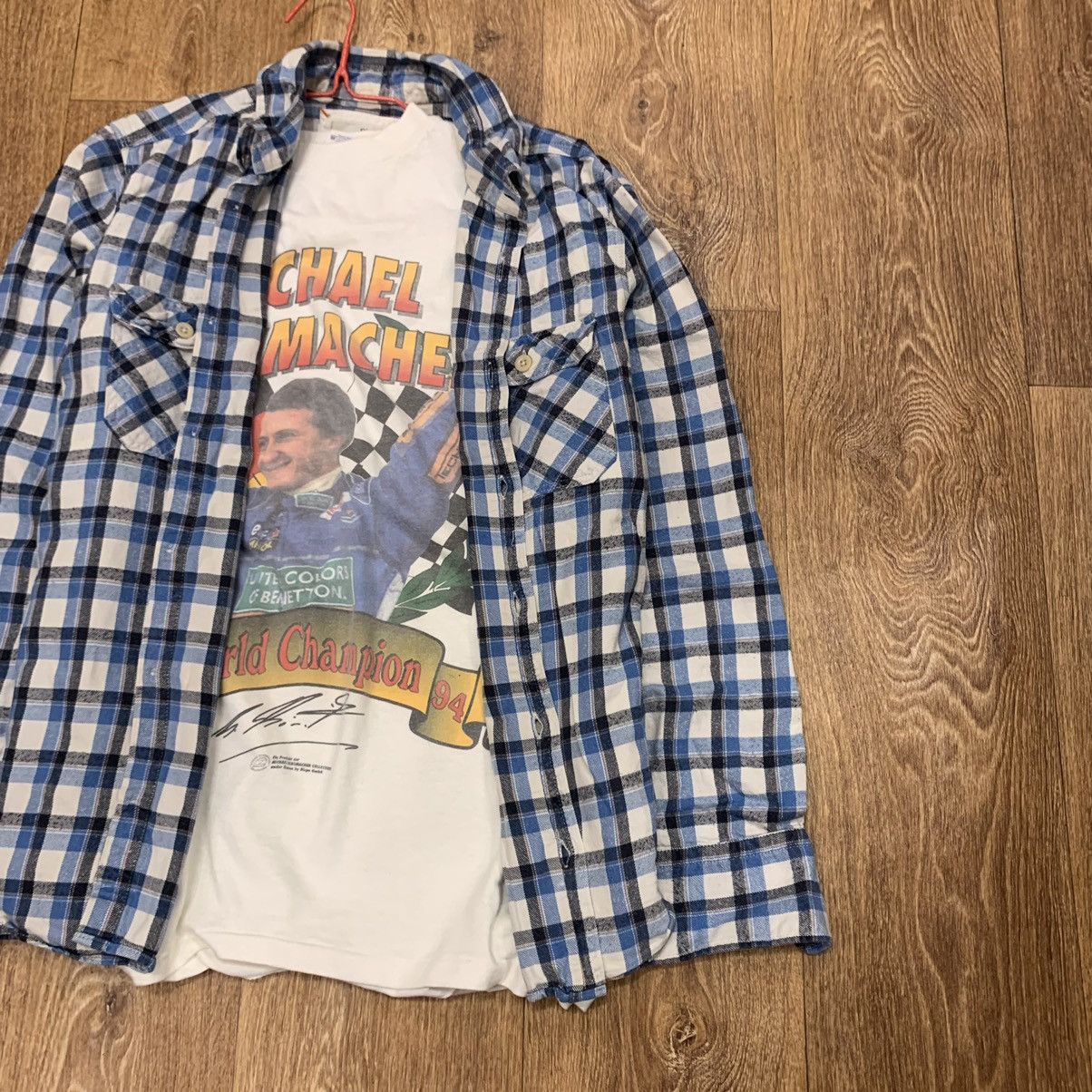 Vintage Vintage 90s Blue Checkered Shirt Grunge Streetwear Boxy M Size US M / EU 48-50 / 2 - 2 Thumbnail