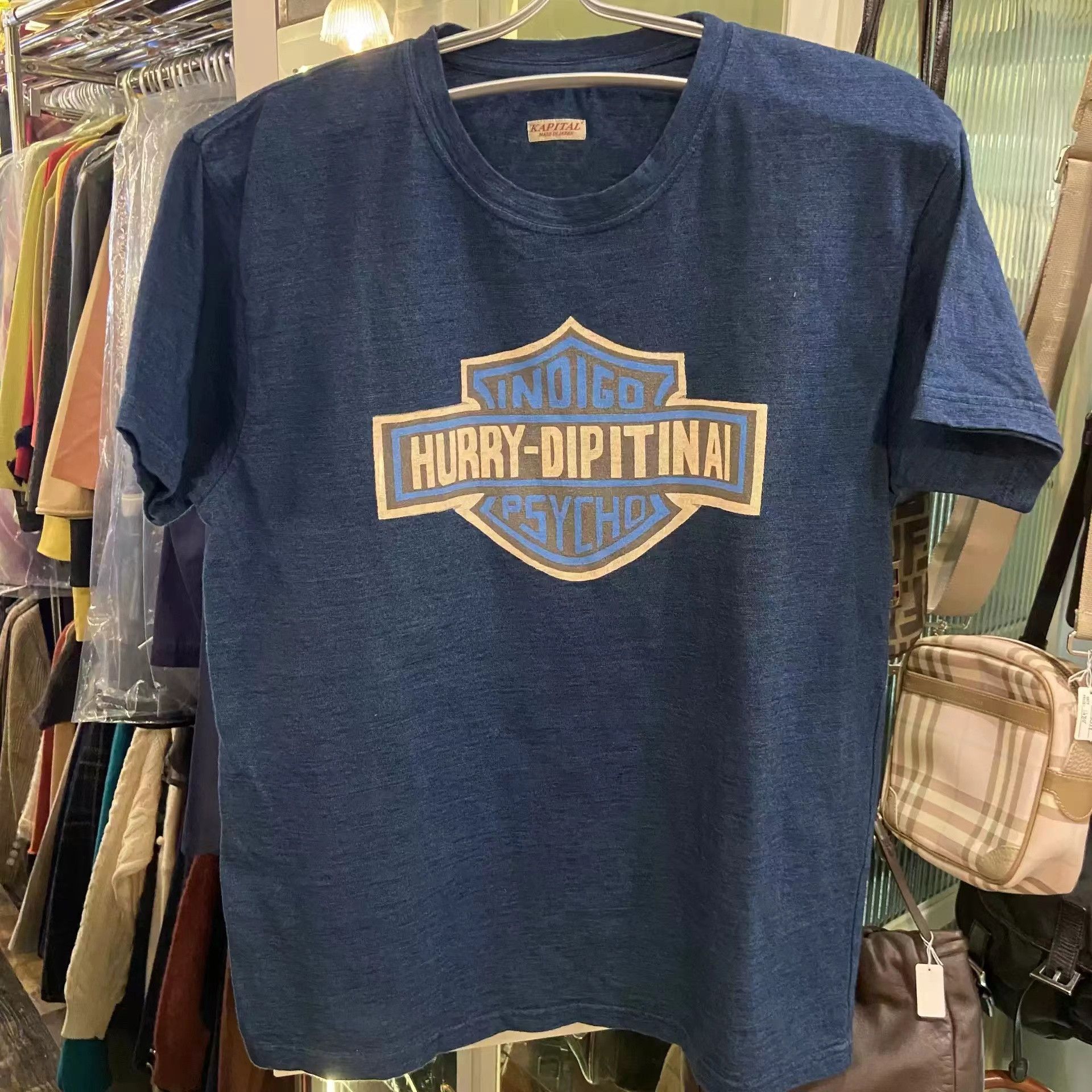 image of Kapital Bone To Dye Tee in Deep Blue, Men's (Size Large)
