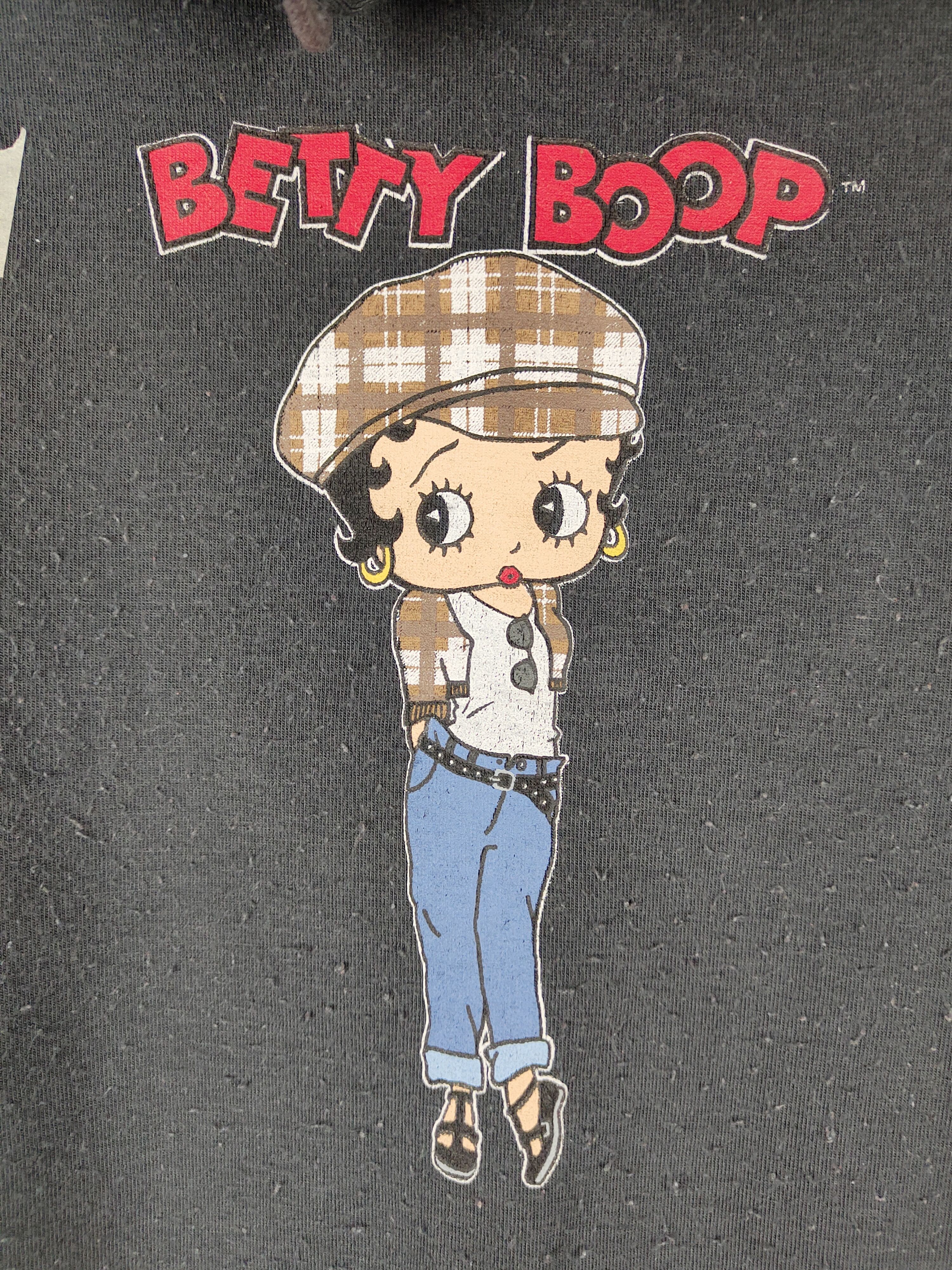 Cartoon Network Betty Boop vintage Dark Gray Hoodie Sweatshirt #279B Size US M / EU 48-50 / 2 - 3 Thumbnail