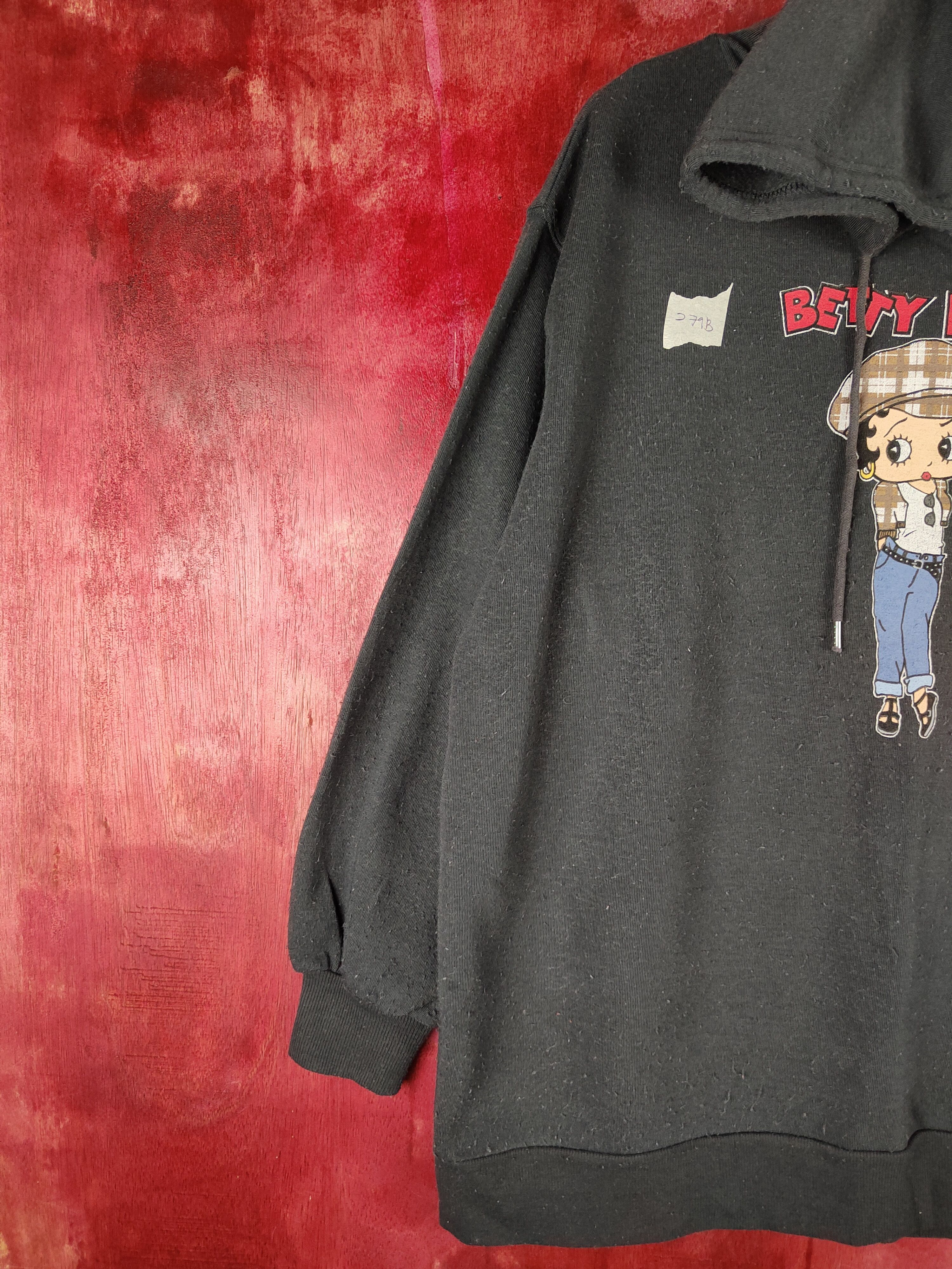 Cartoon Network Betty Boop vintage Dark Gray Hoodie Sweatshirt #279B Size US M / EU 48-50 / 2 - 4 Thumbnail