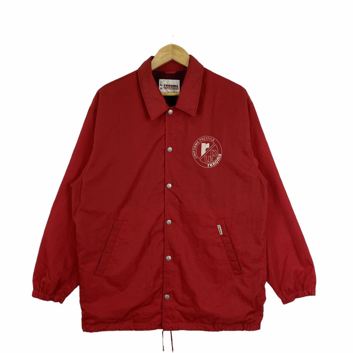 image of Up Renoma Big Logo Windbreaker Coach Jacket in Red, Men's (Size Large)