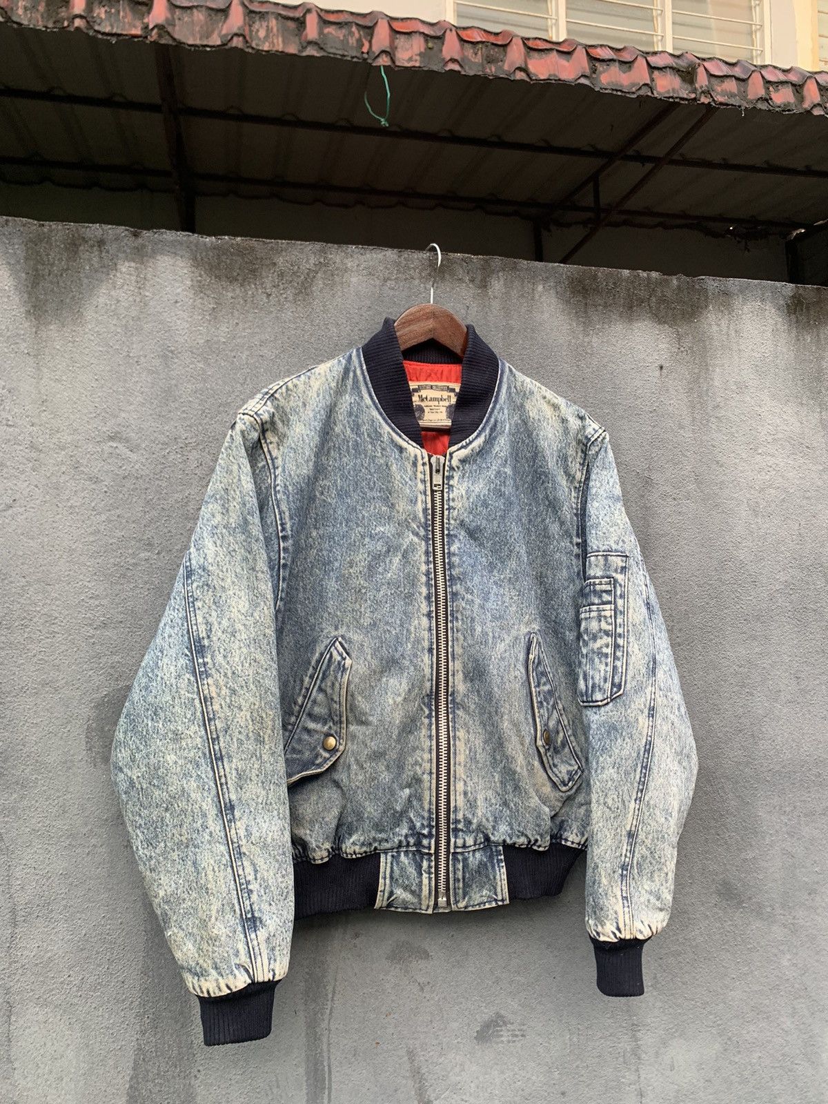 Vintage 👹Mc Campbell Denim Washed Bomber Jacket Made In Japan Size US M / EU 48-50 / 2 - 4 Thumbnail