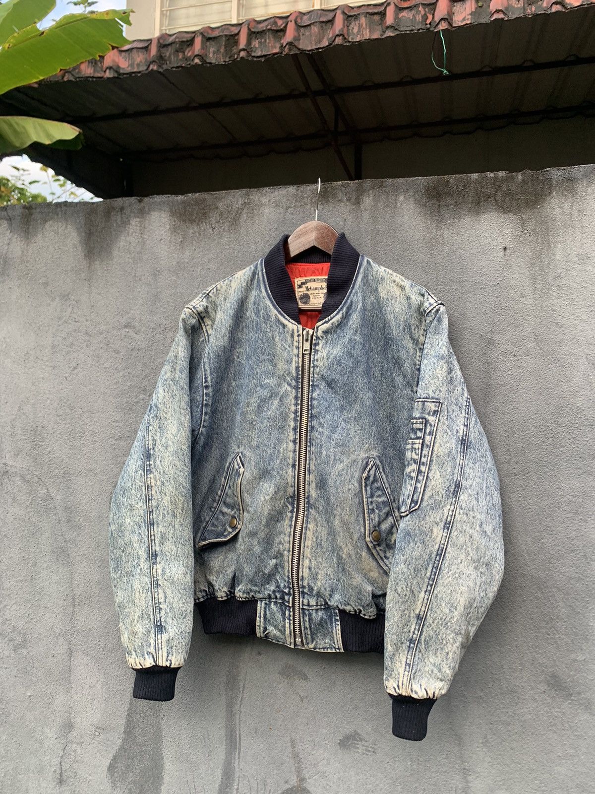 Vintage 👹Mc Campbell Denim Washed Bomber Jacket Made In Japan Size US M / EU 48-50 / 2 - 3 Thumbnail