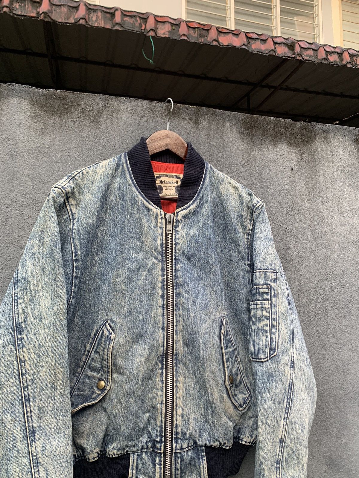 Vintage 👹Mc Campbell Denim Washed Bomber Jacket Made In Japan Size US M / EU 48-50 / 2 - 6 Thumbnail