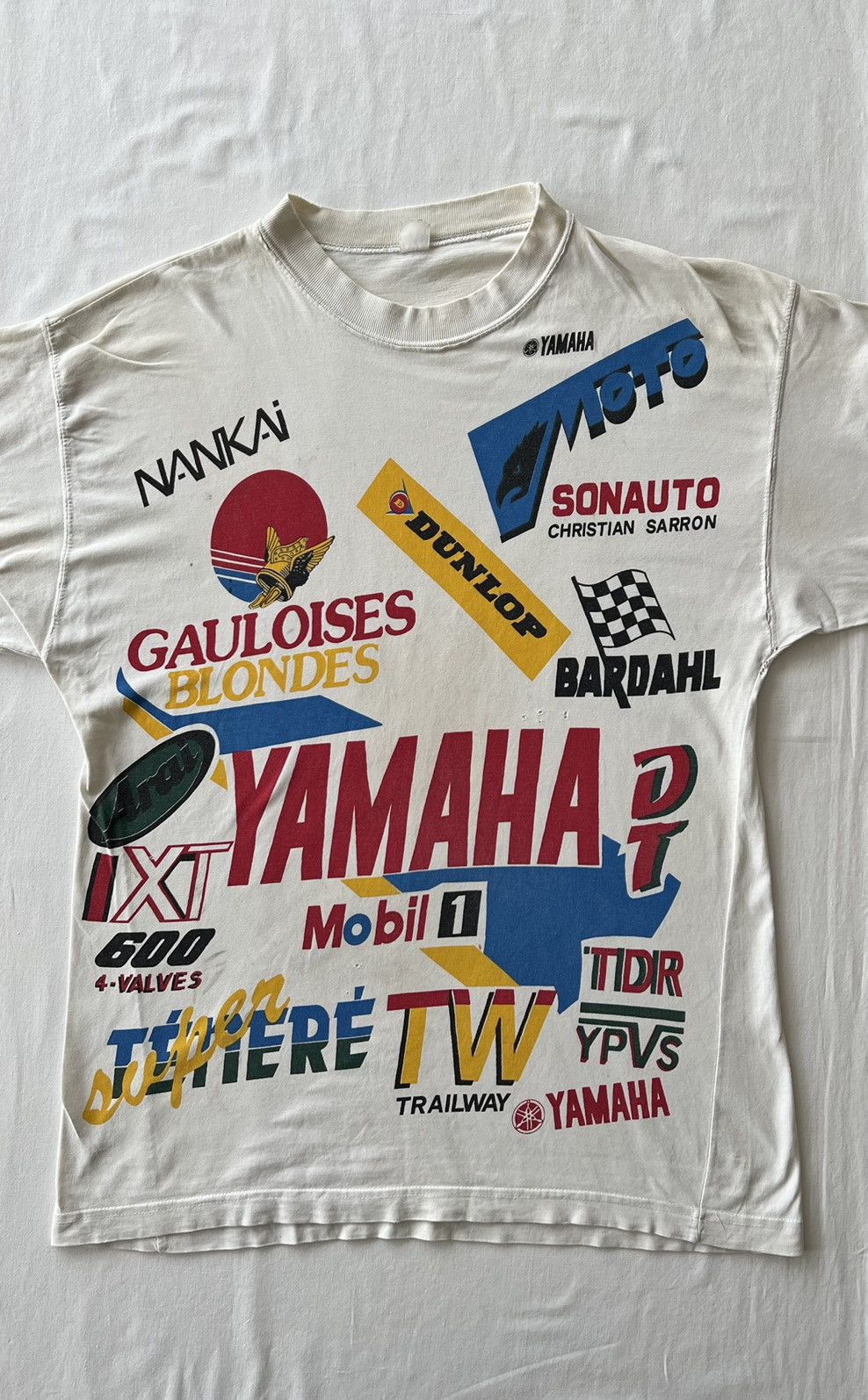 Vintage Vintage 90s Yamaha Moto Racing Promo White Tee Size US L / EU 52-54 / 3 - 3 Thumbnail