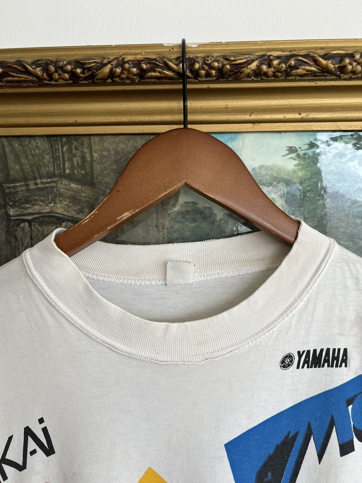 Vintage Vintage 90s Yamaha Moto Racing Promo White Tee Size US L / EU 52-54 / 3 - 12 Thumbnail