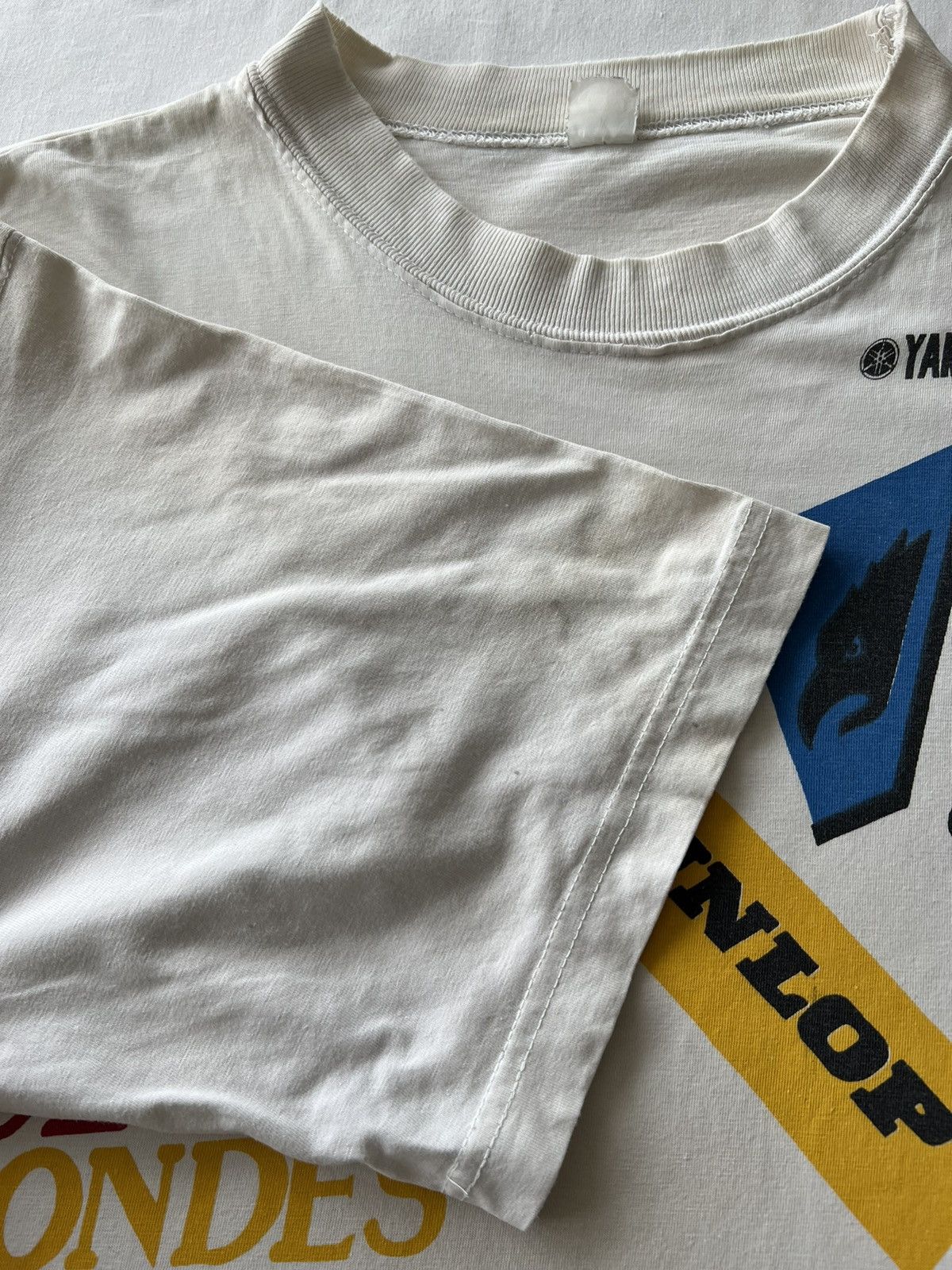 Vintage Vintage 90s Yamaha Moto Racing Promo White Tee Size US L / EU 52-54 / 3 - 10 Thumbnail