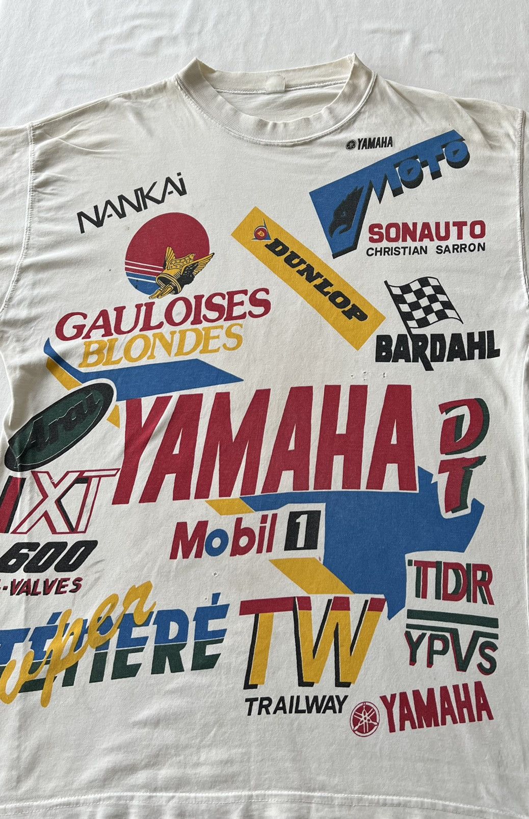 Vintage Vintage 90s Yamaha Moto Racing Promo White Tee Size US L / EU 52-54 / 3 - 4 Thumbnail