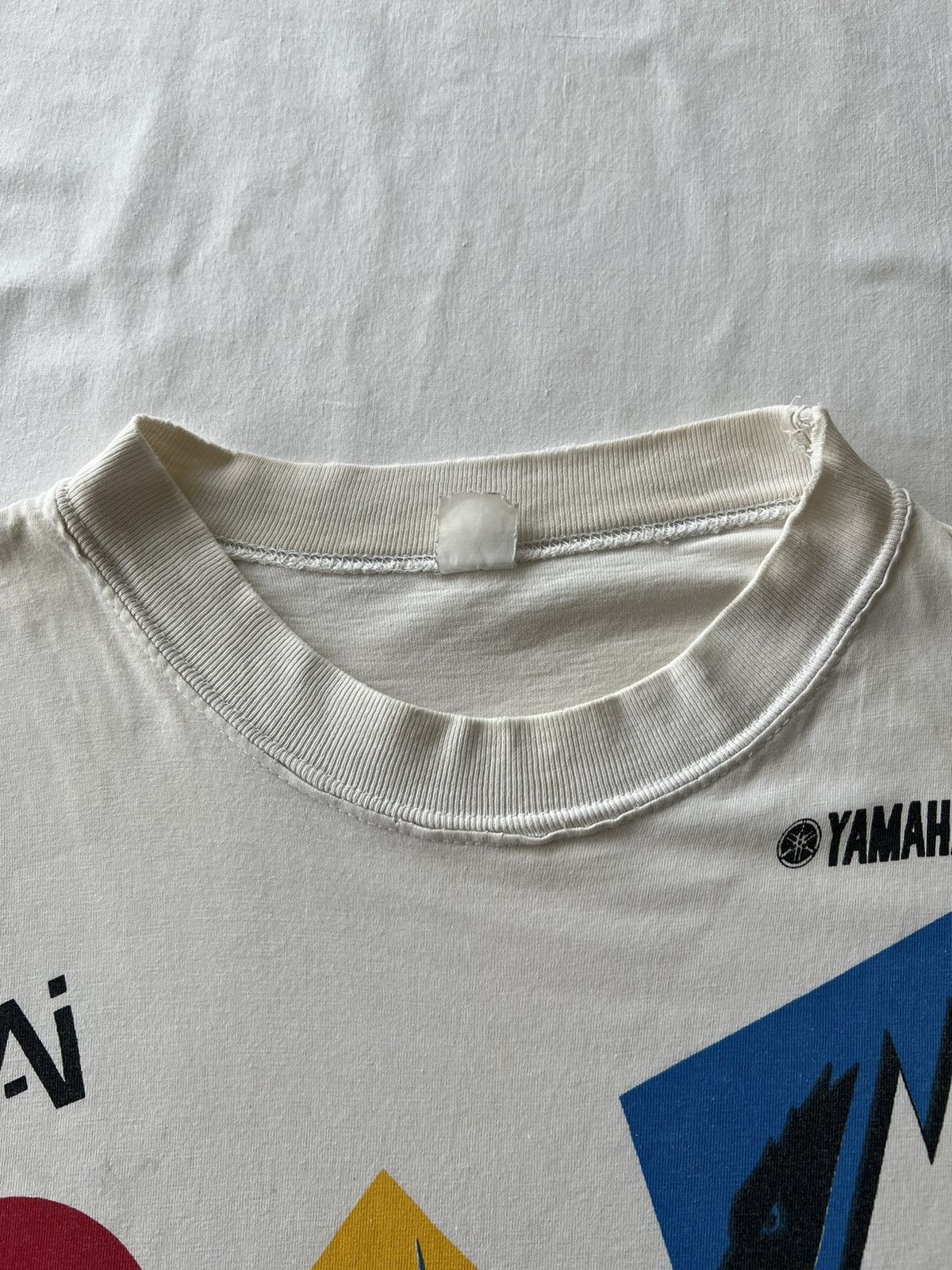 Vintage Vintage 90s Yamaha Moto Racing Promo White Tee Size US L / EU 52-54 / 3 - 13 Thumbnail