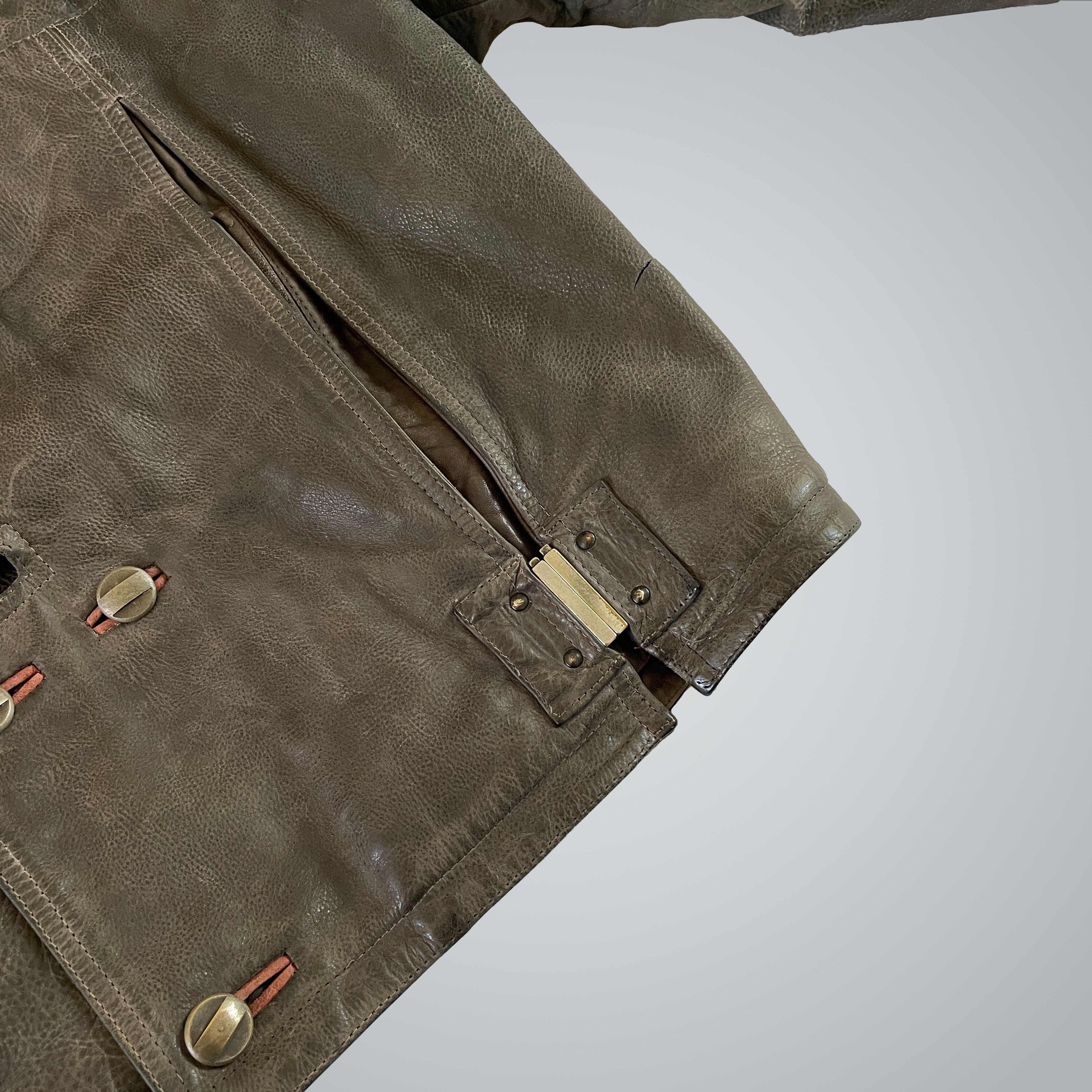 Marithe + Francois Girbaud × Ruffo Research MFG Ruffo grain Leather jacket (80s - 90s) Size US L / EU 52-54 / 3 - 4 Thumbnail