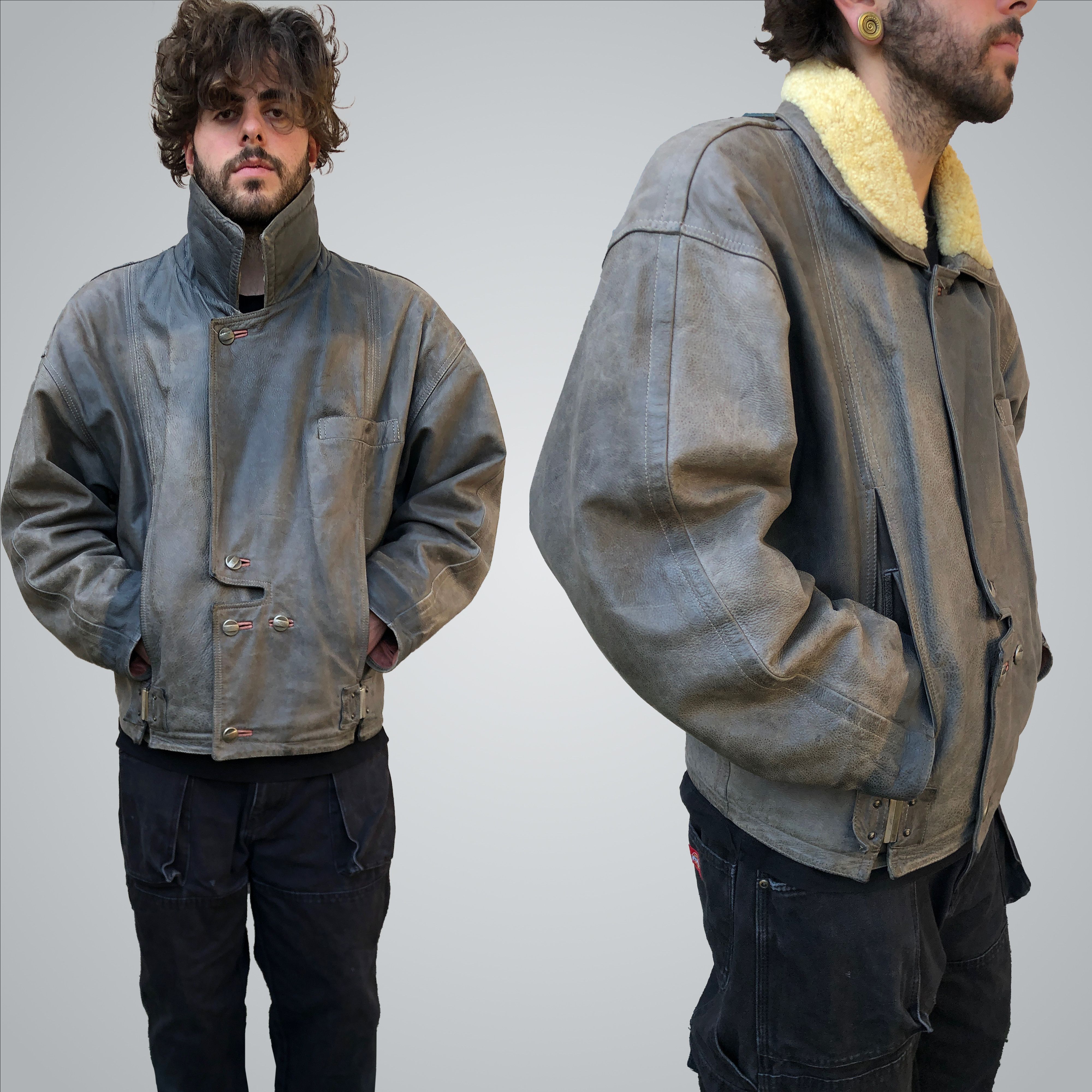Marithe + Francois Girbaud × Ruffo Research MFG Ruffo grain Leather jacket (80s - 90s) Size US L / EU 52-54 / 3 - 9 Thumbnail