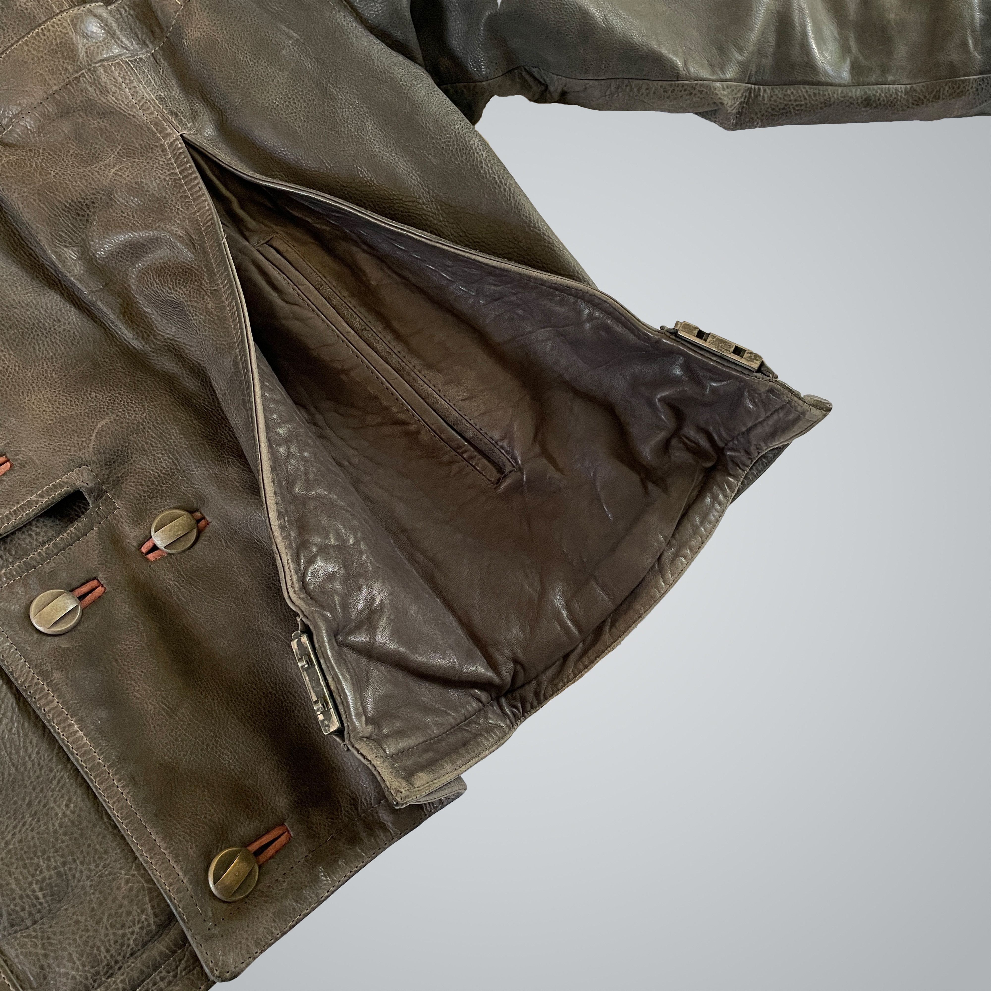 Marithe + Francois Girbaud × Ruffo Research MFG Ruffo grain Leather jacket (80s - 90s) Size US L / EU 52-54 / 3 - 5 Thumbnail