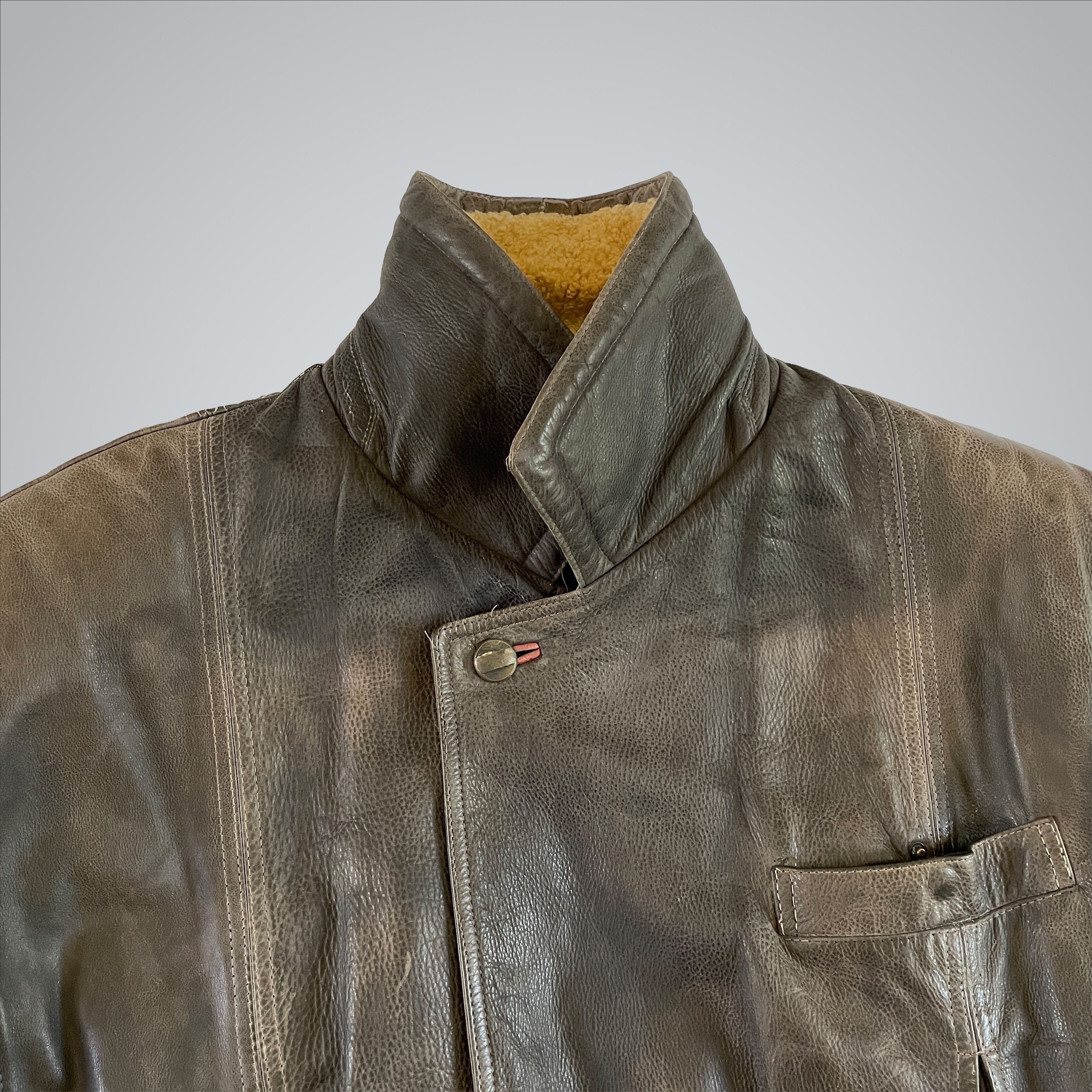 Marithe + Francois Girbaud × Ruffo Research MFG Ruffo grain Leather jacket (80s - 90s) Size US L / EU 52-54 / 3 - 3 Thumbnail