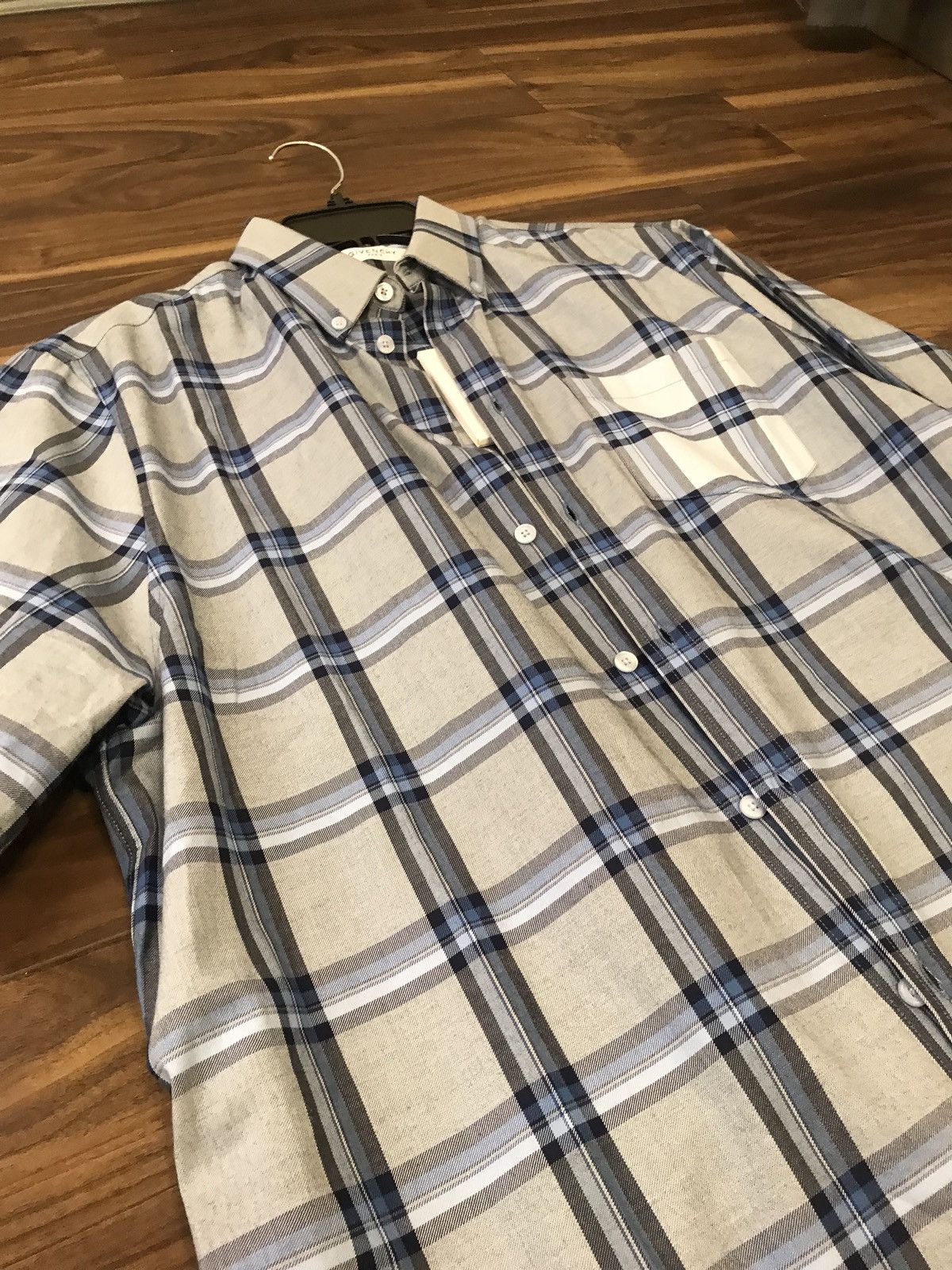 Givenchy SS Tartan Blue Button Up Size US M / EU 48-50 / 2 - 10 Thumbnail