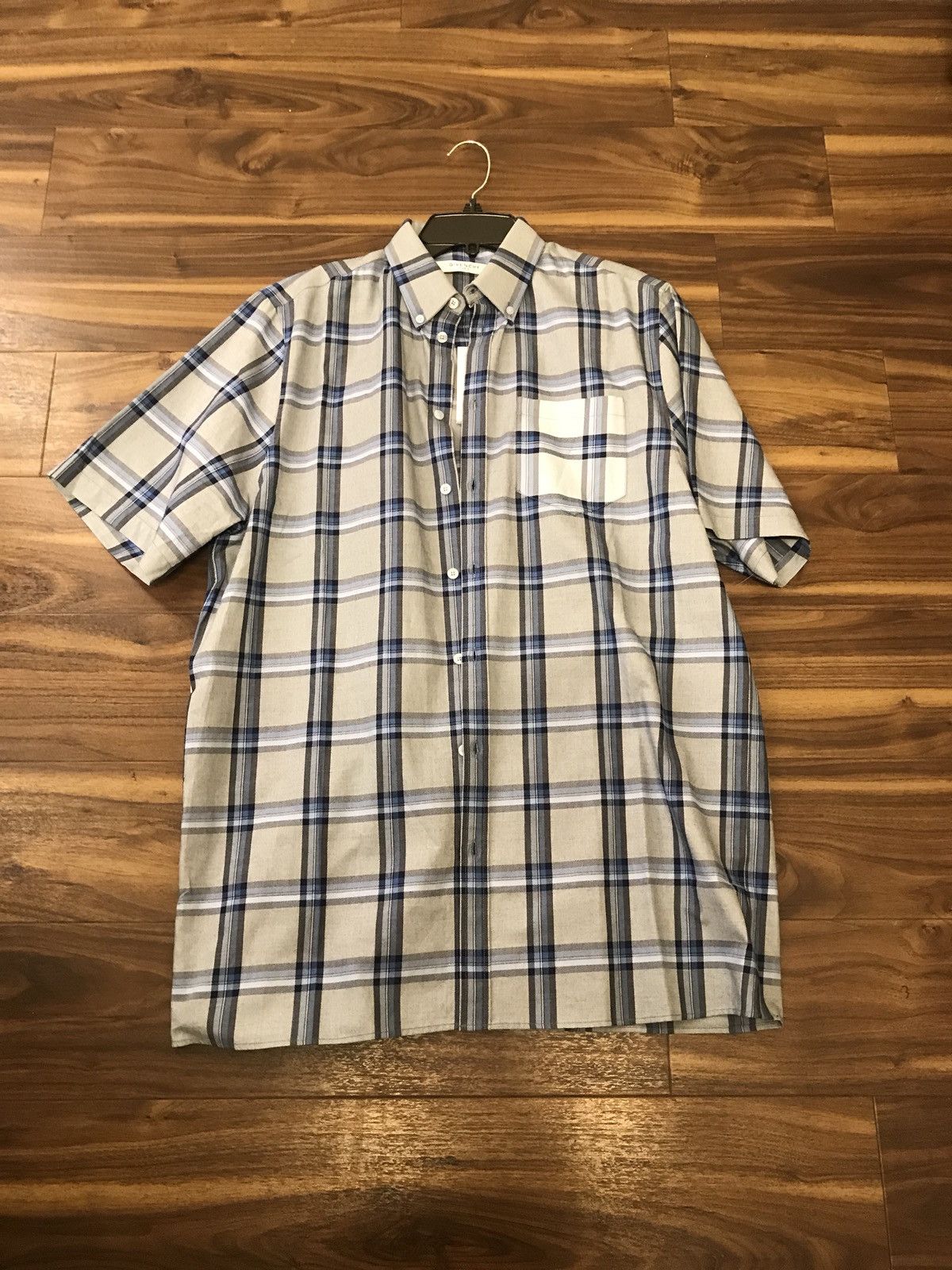 Givenchy SS Tartan Blue Button Up Size US M / EU 48-50 / 2 - 5 Thumbnail
