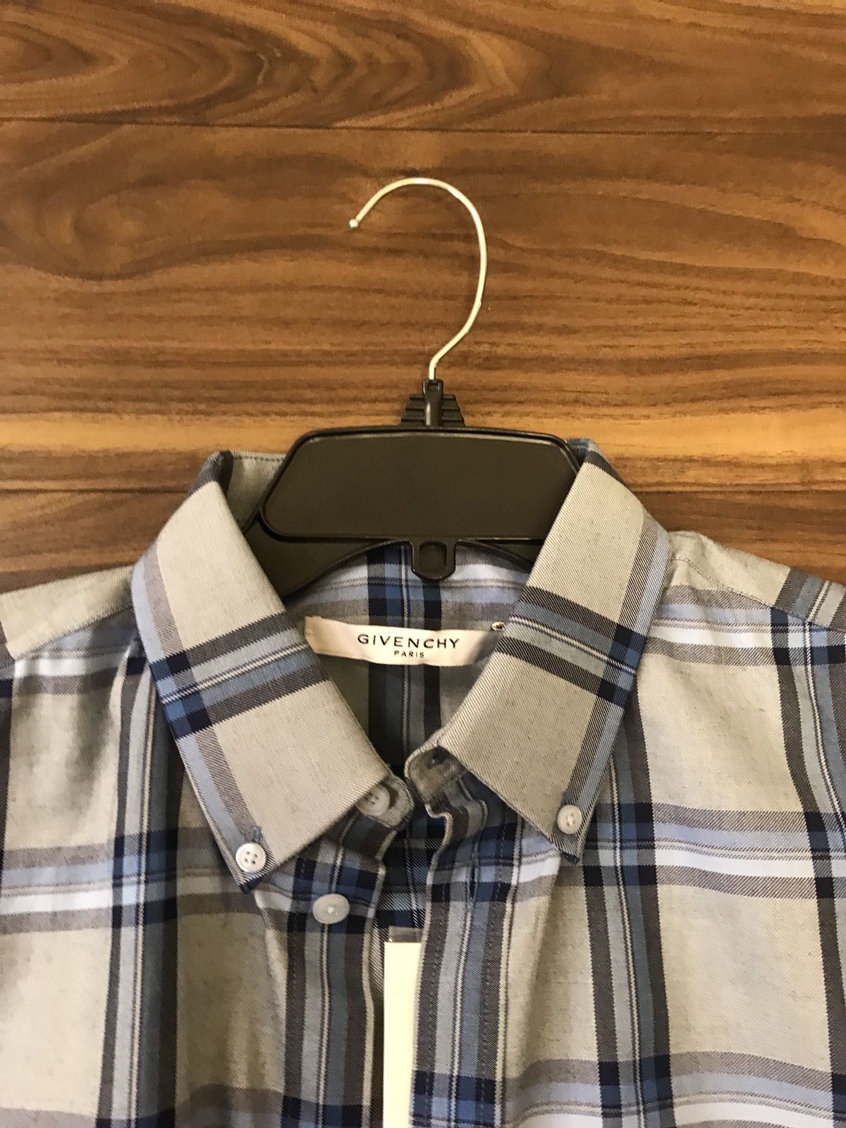 Givenchy SS Tartan Blue Button Up Size US M / EU 48-50 / 2 - 9 Thumbnail
