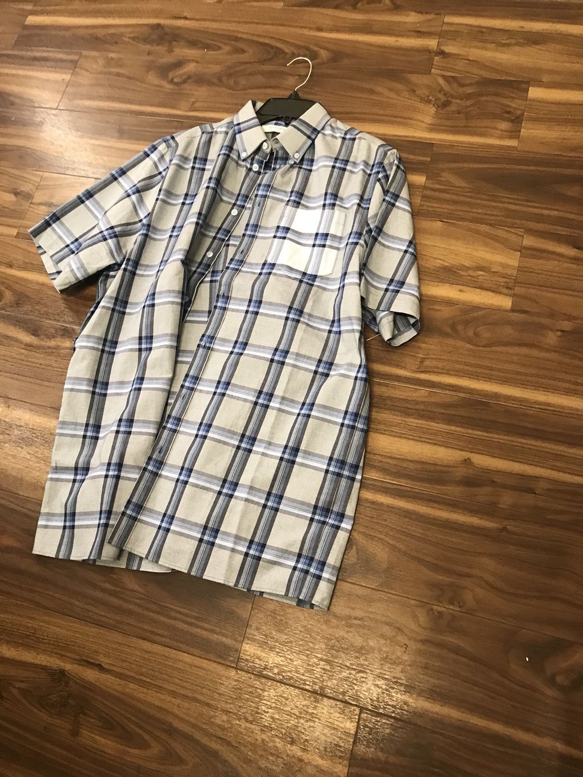 Givenchy SS Tartan Blue Button Up Size US M / EU 48-50 / 2 - 4 Thumbnail