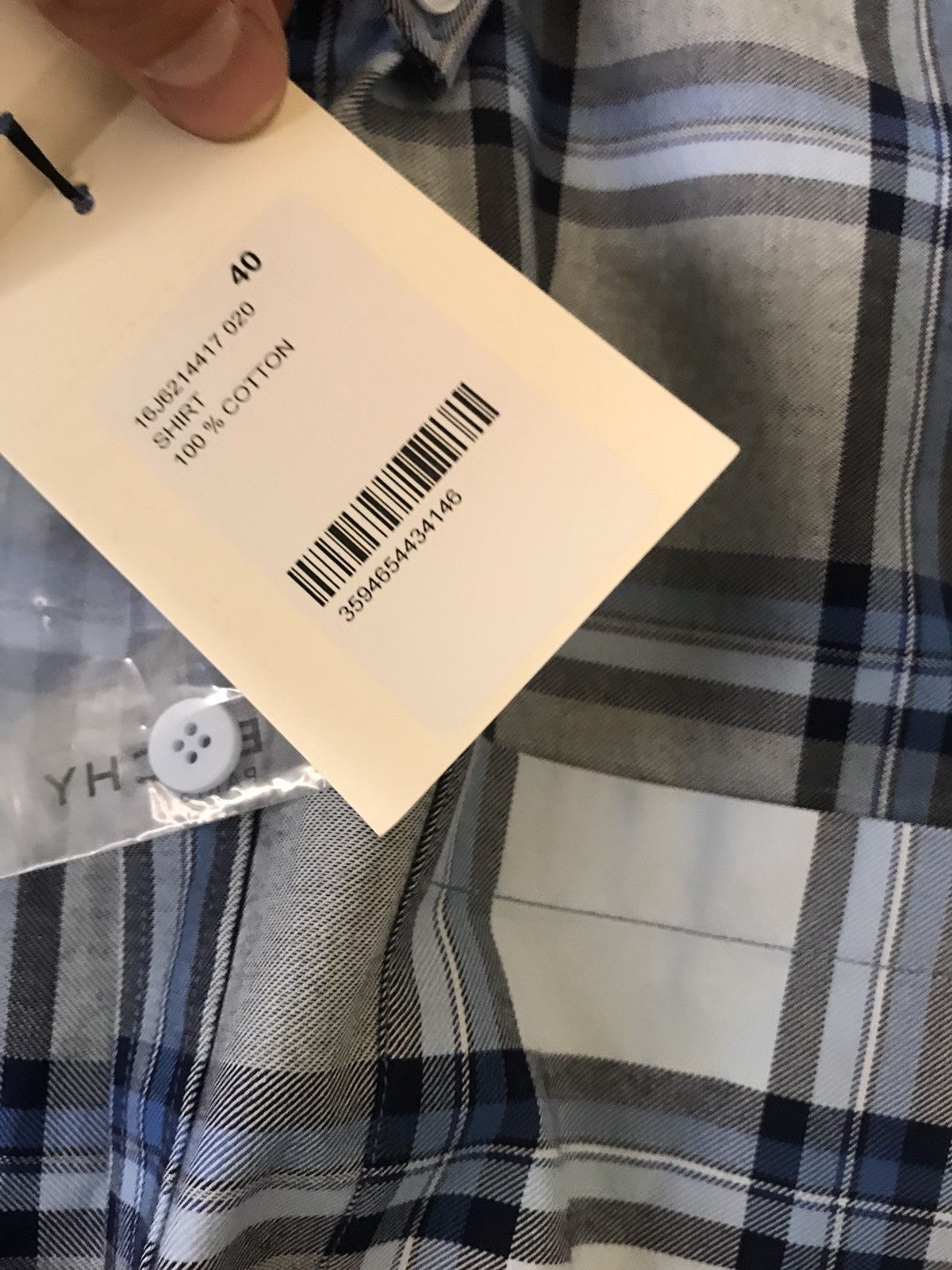 Givenchy SS Tartan Blue Button Up Size US M / EU 48-50 / 2 - 11 Thumbnail