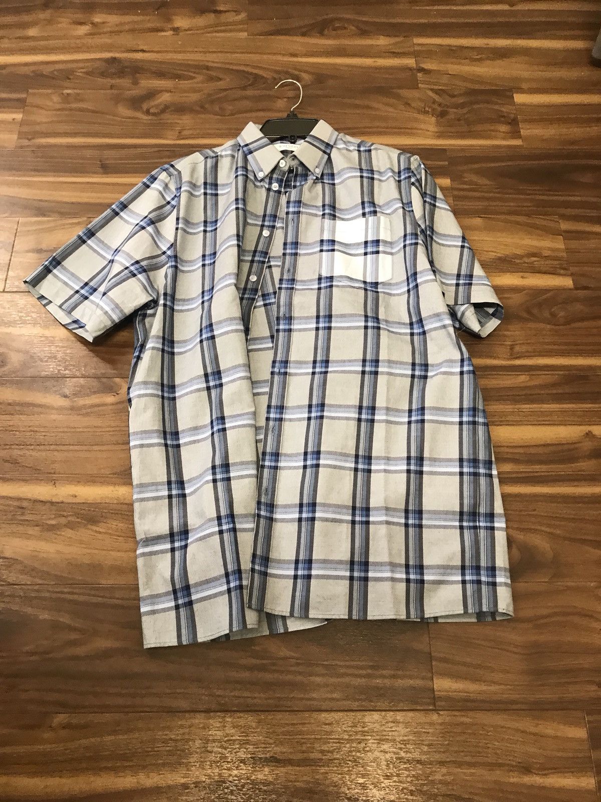 Givenchy SS Tartan Blue Button Up Size US M / EU 48-50 / 2 - 1 Thumbnail