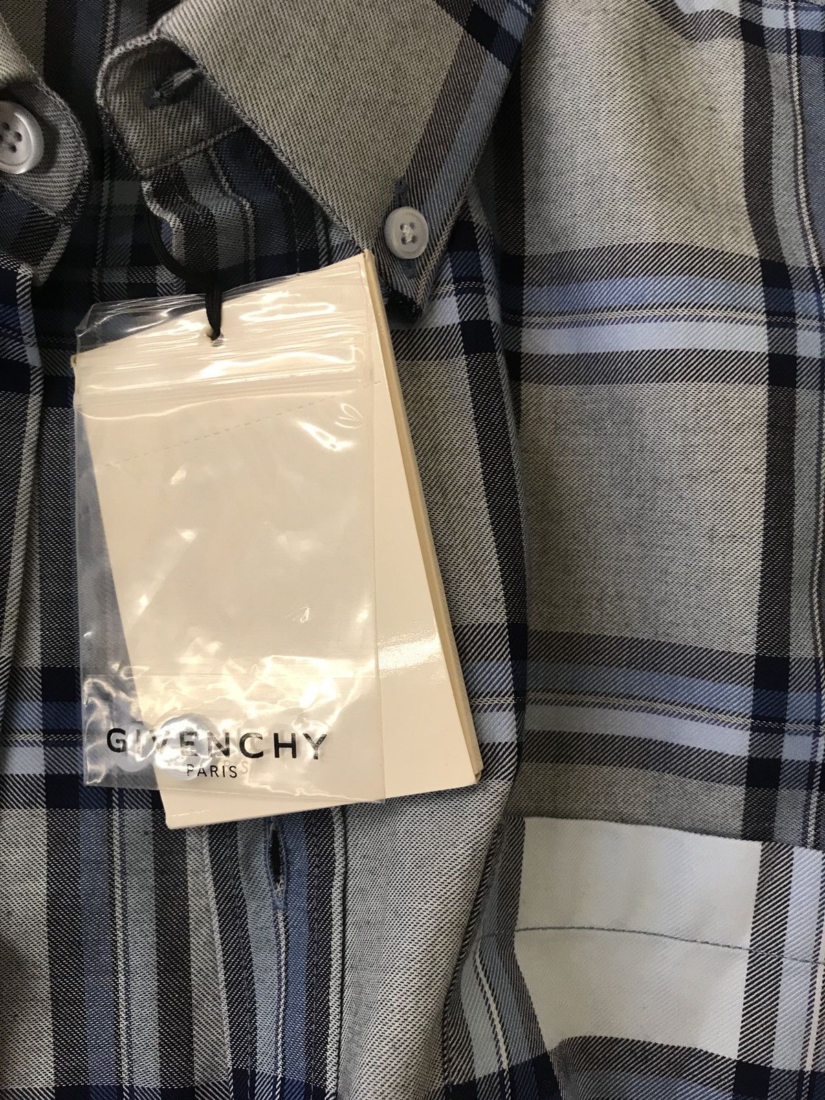 Givenchy SS Tartan Blue Button Up Size US M / EU 48-50 / 2 - 8 Thumbnail