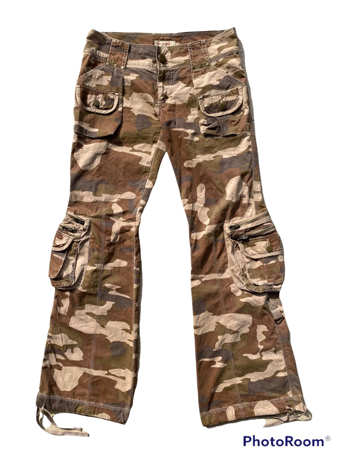 Japanese Brand 90s “betty virgo” multipocket bondage flare pant wide legs Size US 31 - 1 Thumbnail