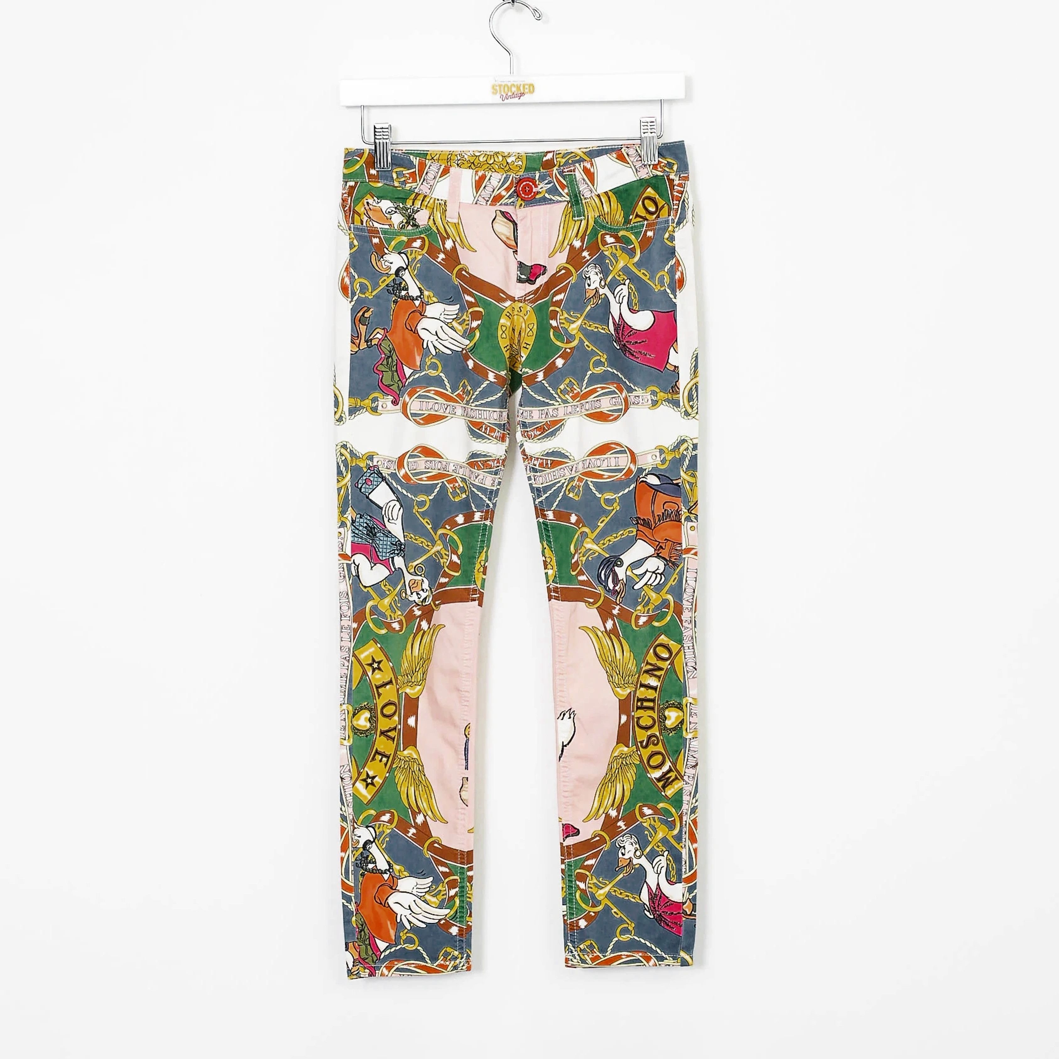 Love Moschino MOSCHINO Pants Printed Trousers Print Multicolour Cotton Size 28" / US 6 / IT 42 - 10 Thumbnail