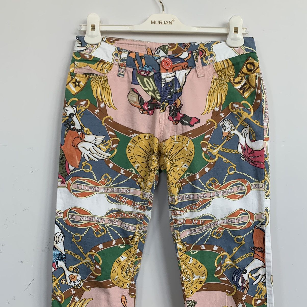 Love Moschino MOSCHINO Pants Printed Trousers Print Multicolour Cotton Size 28" / US 6 / IT 42 - 3 Thumbnail