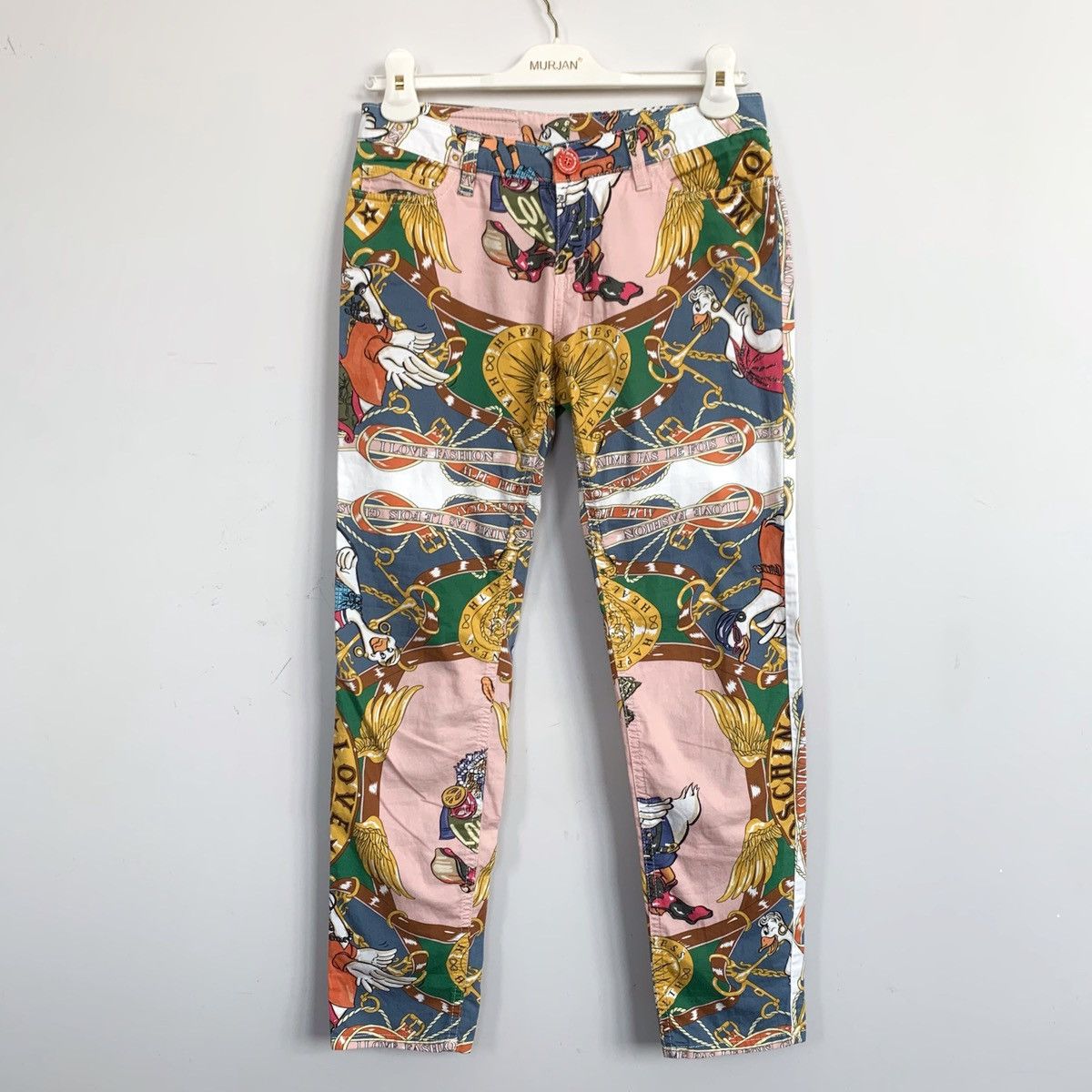 Love Moschino MOSCHINO Pants Printed Trousers Print Multicolour Cotton Size 28" / US 6 / IT 42 - 2 Thumbnail