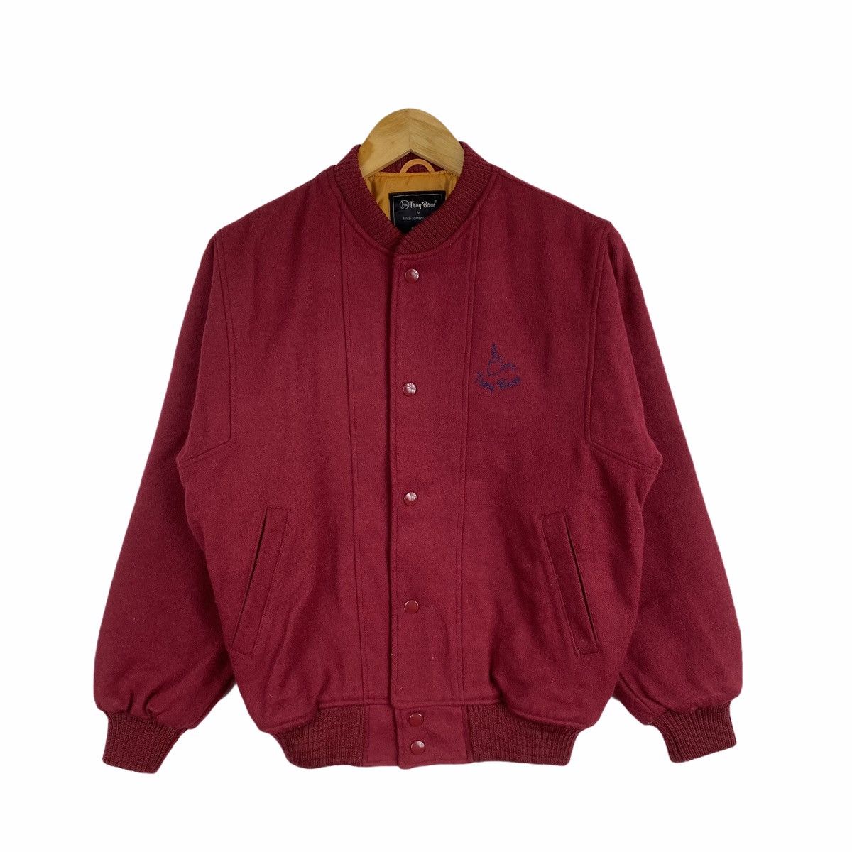 Vintage Vintage TROY BROS Japanese Small Logo Wool Varsity Jacket Size US S / EU 44-46 / 1 - 1 Thumbnail