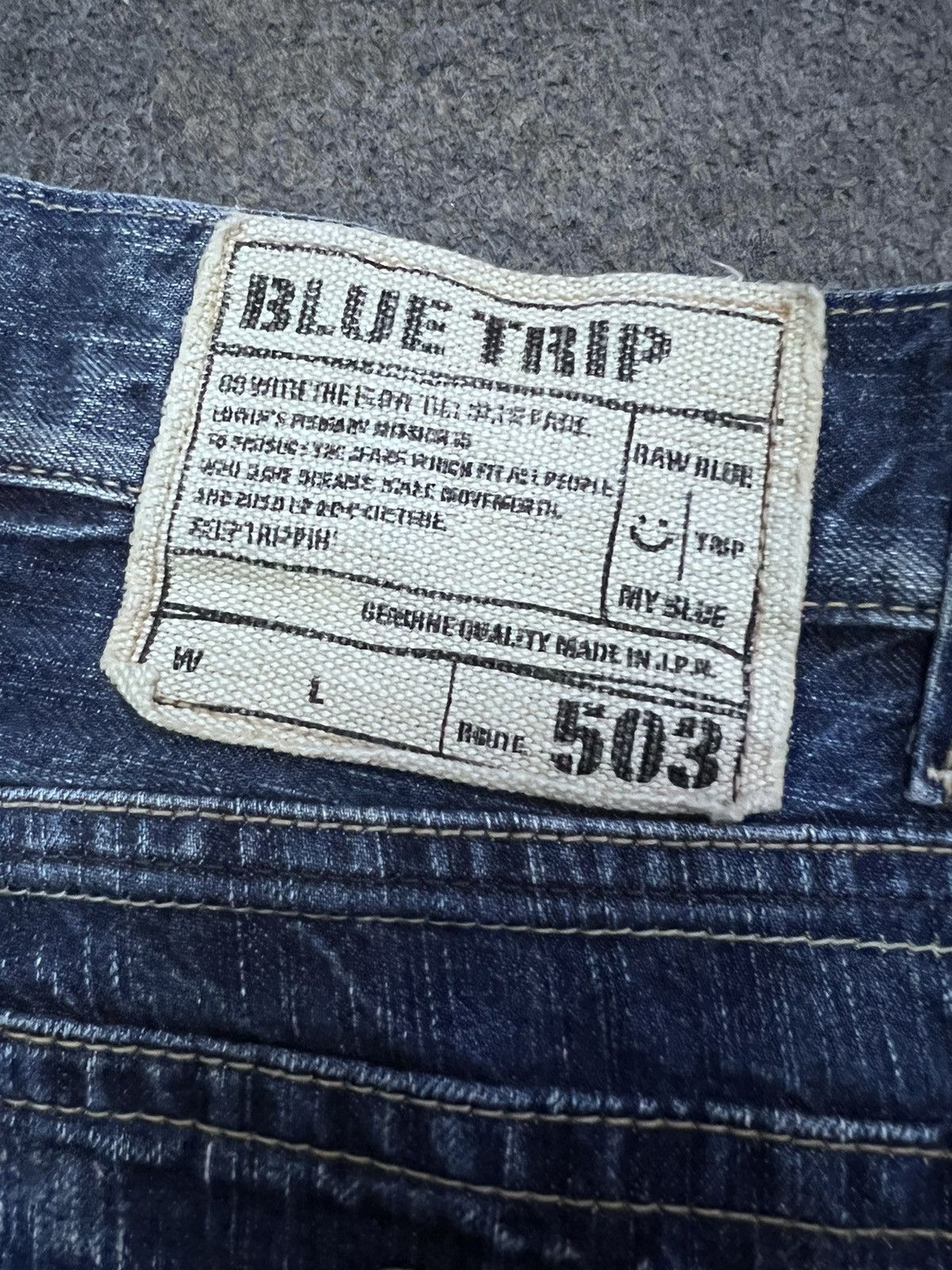 Japanese Brand FLARED💥EDWIN 503 BLUE TRIP DISTRESSED DENIM PANTS Size US 30 / EU 46 - 8 Thumbnail