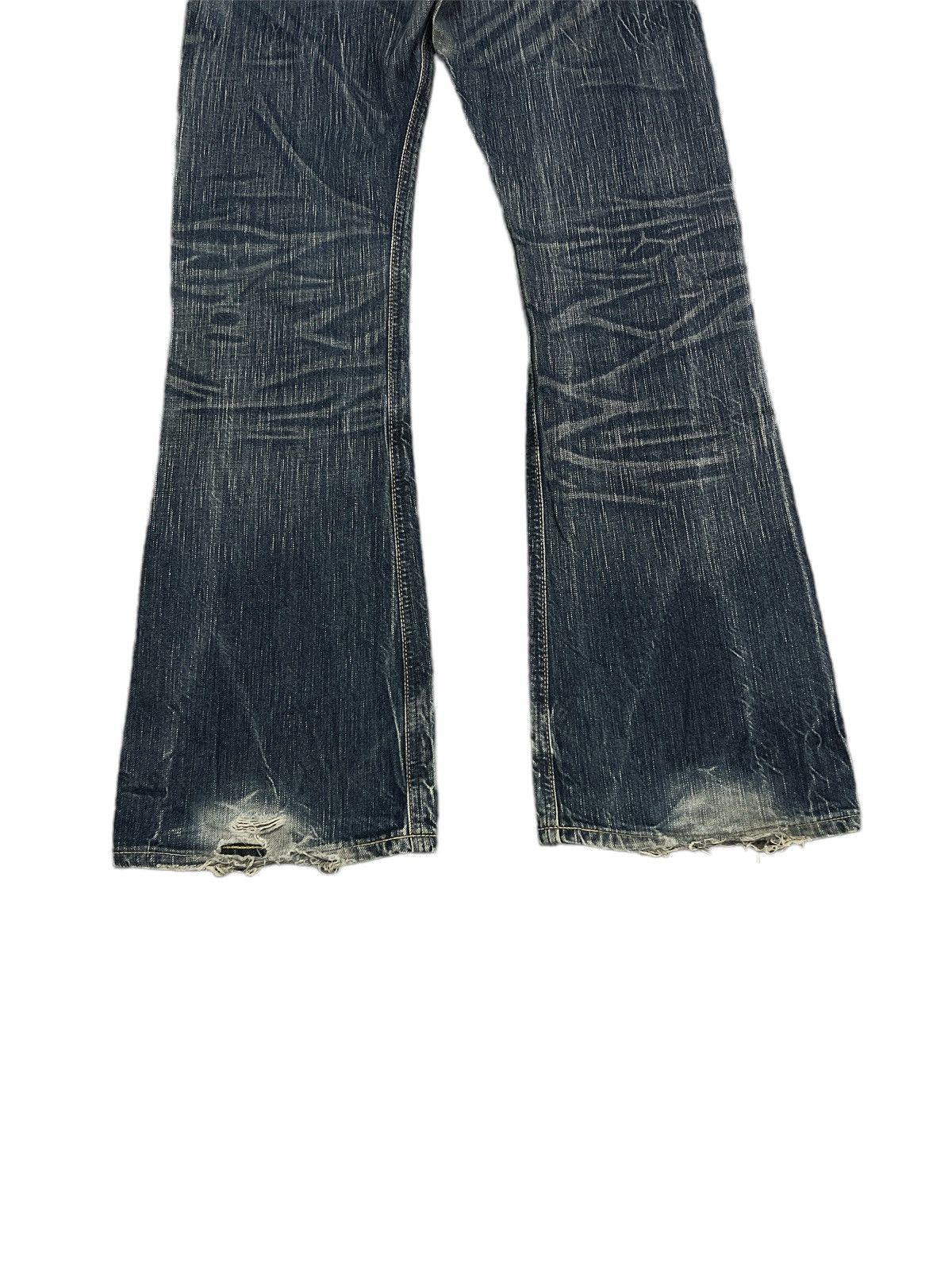 Japanese Brand FLARED💥EDWIN 503 BLUE TRIP DISTRESSED DENIM PANTS Size US 30 / EU 46 - 7 Thumbnail