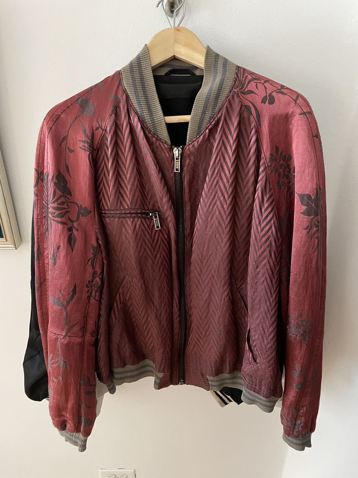 Haider Ackermann Floral Satin Bomber Jacket Size US S / EU 44-46 / 1 - 1 Thumbnail