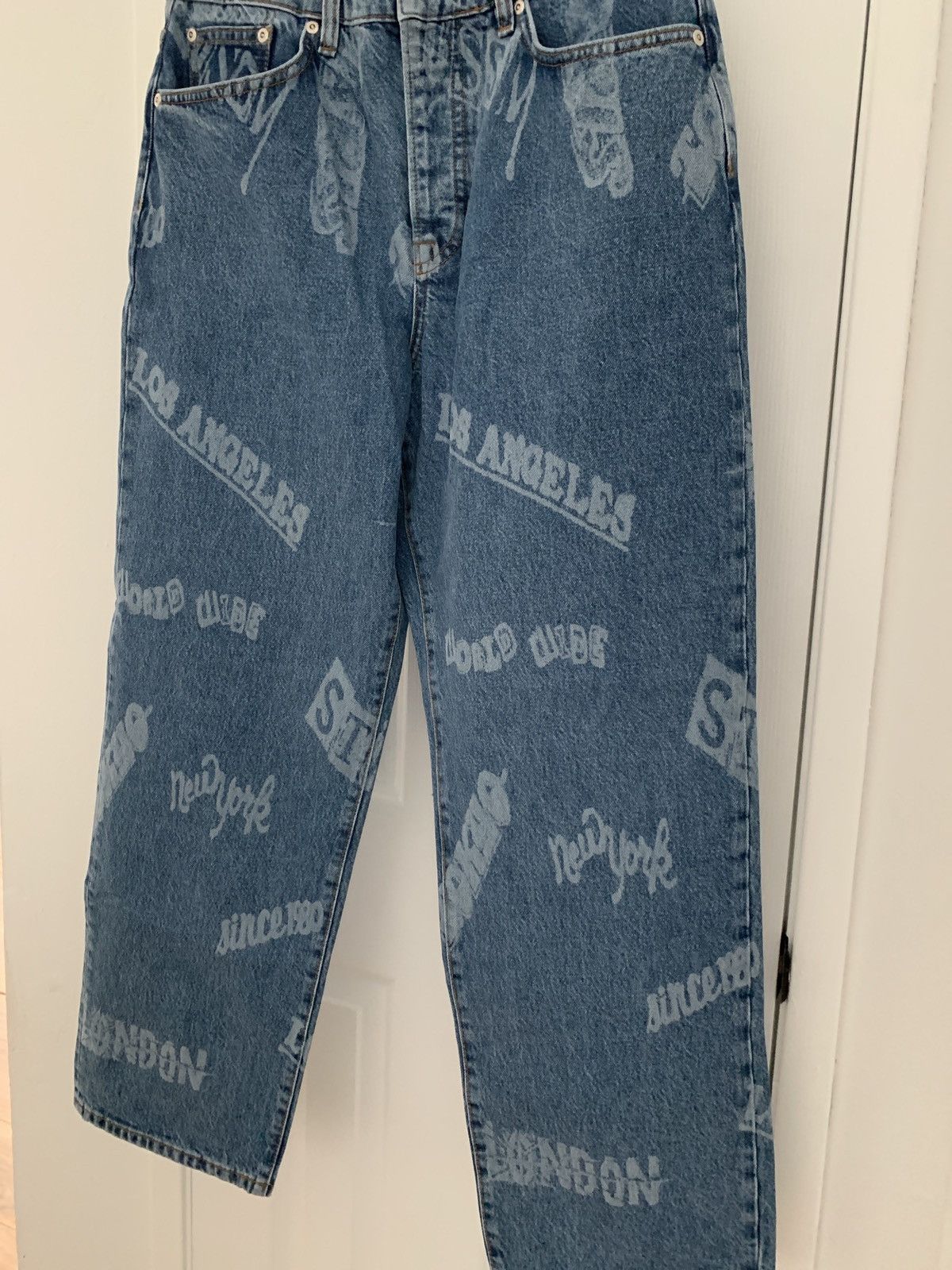 Stussy Stussy Big ol Jeans Stone Wash World Wide All Over Print