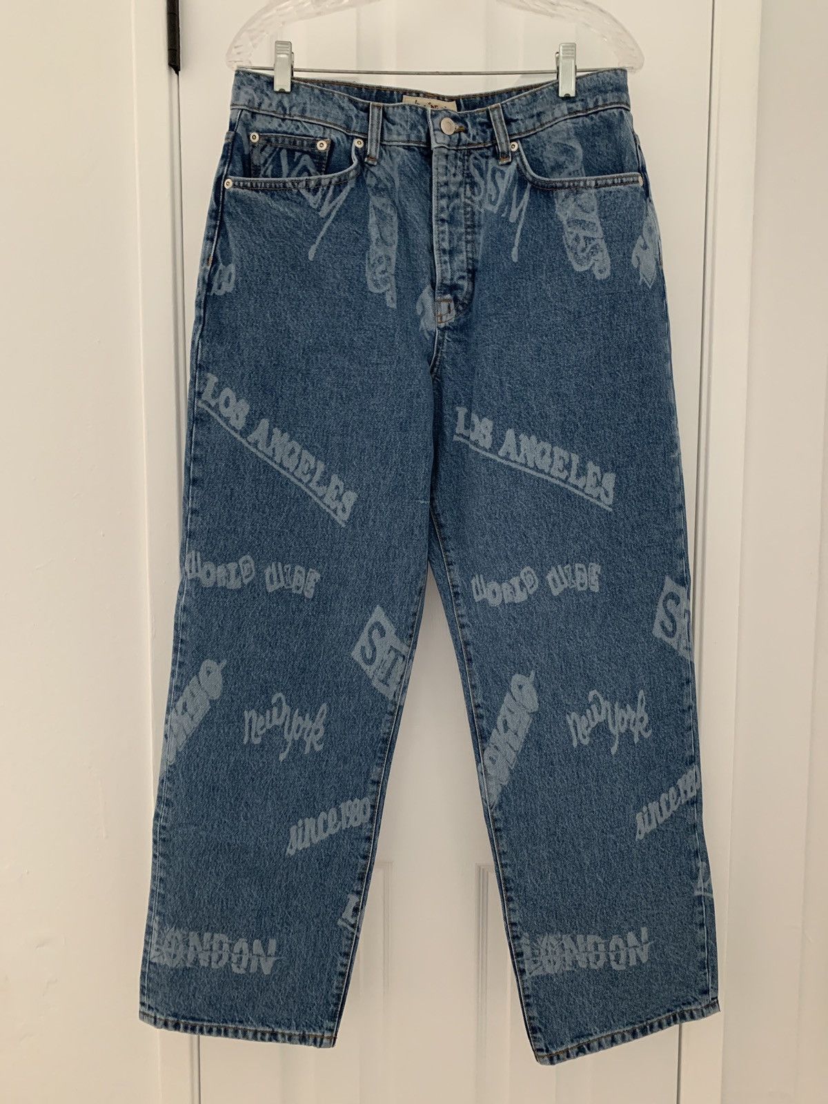 Stussy Stussy Big ol Jeans Stone Wash World Wide All Over Print 