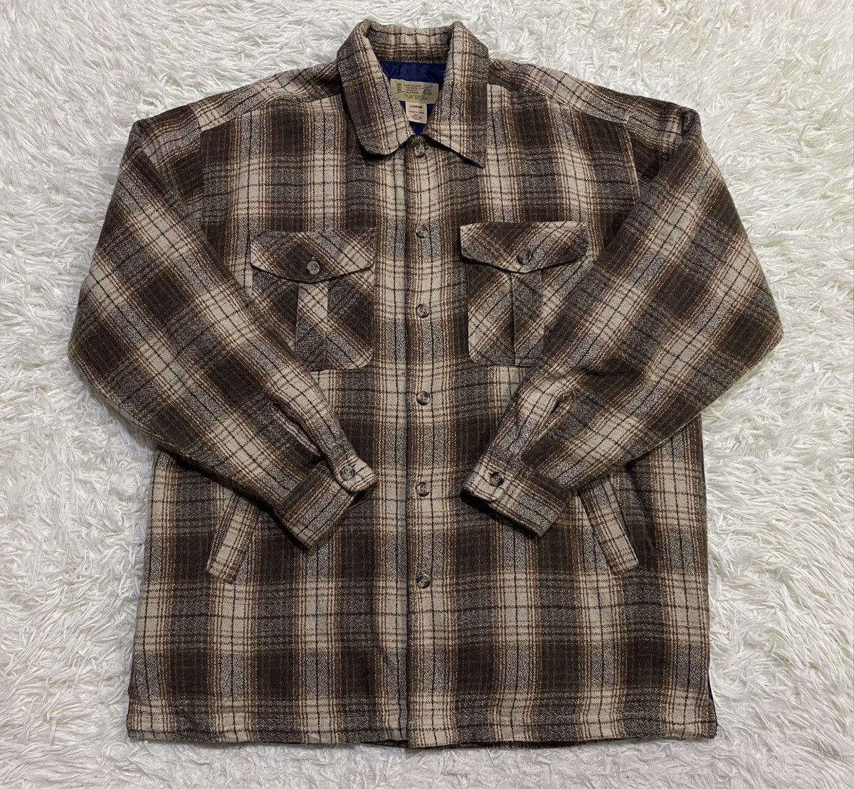 Flannel Trav'ers AW-1 Checked Wool Blend Quilted Flannel Size US L / EU 52-54 / 3 - 3 Thumbnail