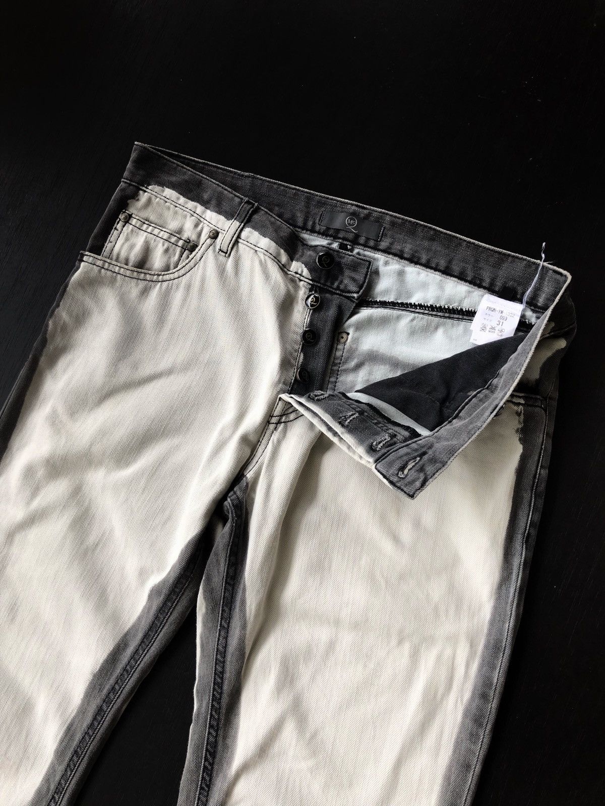 Alexander McQueen GRAIL🔥Alexander McQueen White Black Dye Slim Denim Size US 32 / EU 48 - 2 Thumbnail