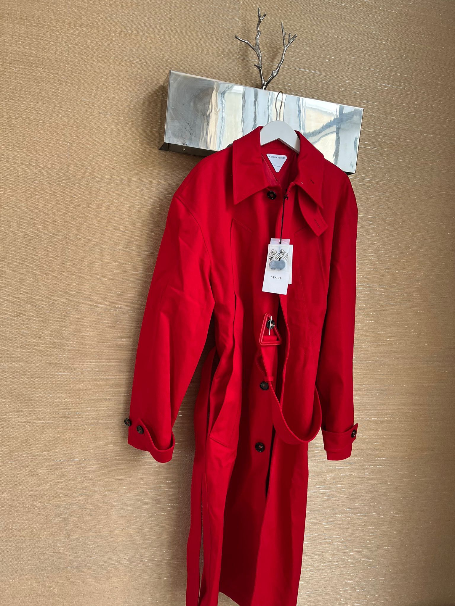 Bottega Veneta Belted Trench in Heavy Cotton Twill in Lipstick Red Size US M / EU 48-50 / 2 - 4 Thumbnail