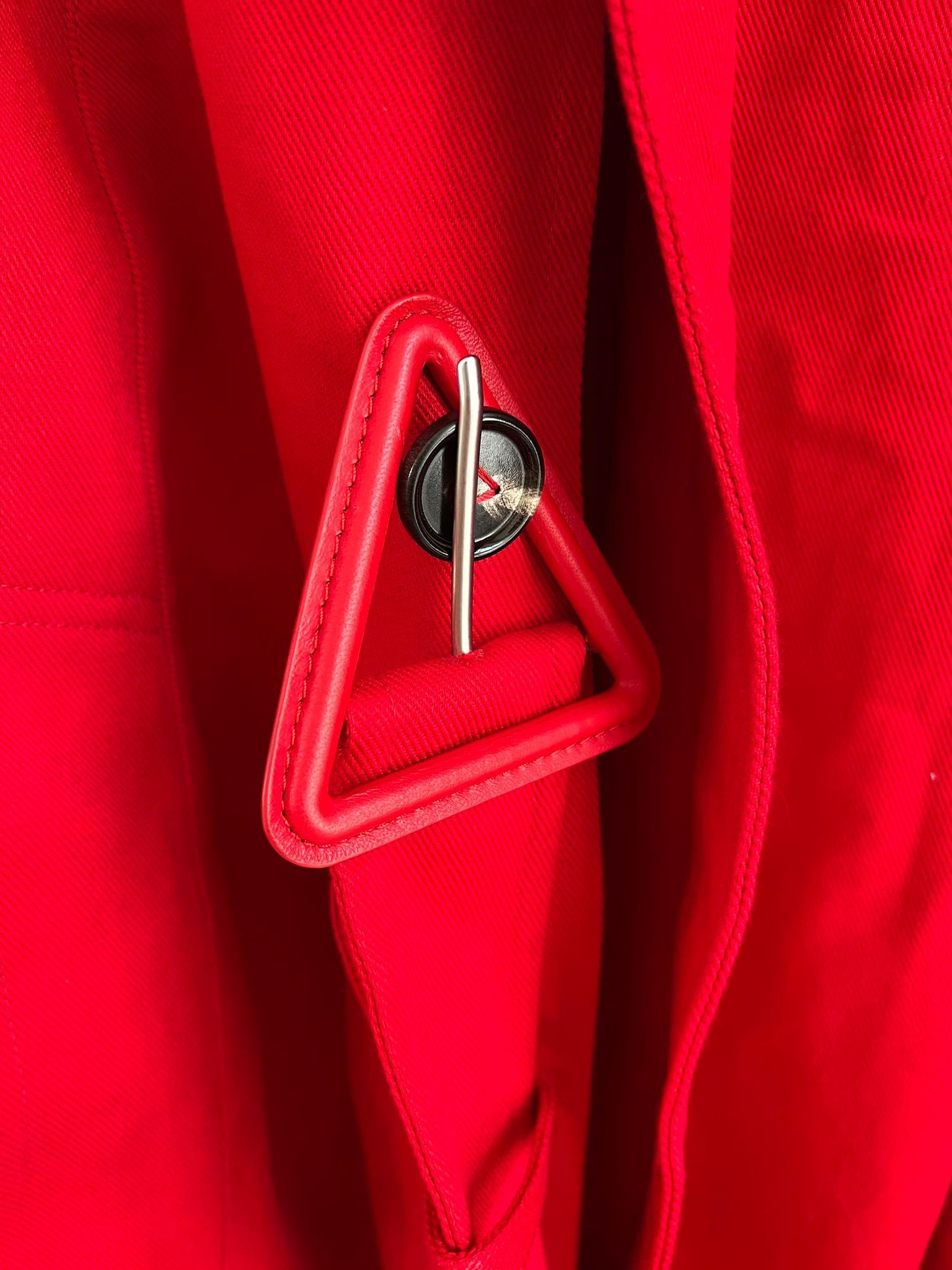 Bottega Veneta Belted Trench in Heavy Cotton Twill in Lipstick Red Size US M / EU 48-50 / 2 - 11 Thumbnail