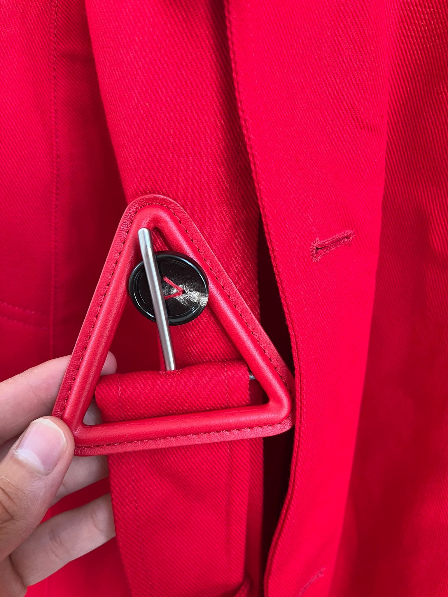 Bottega Veneta Belted Trench in Heavy Cotton Twill in Lipstick Red Size US M / EU 48-50 / 2 - 14 Thumbnail