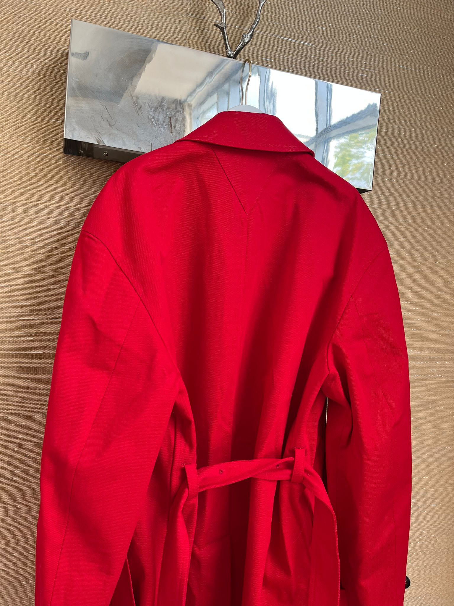 Bottega Veneta Belted Trench in Heavy Cotton Twill in Lipstick Red Size US M / EU 48-50 / 2 - 16 Thumbnail
