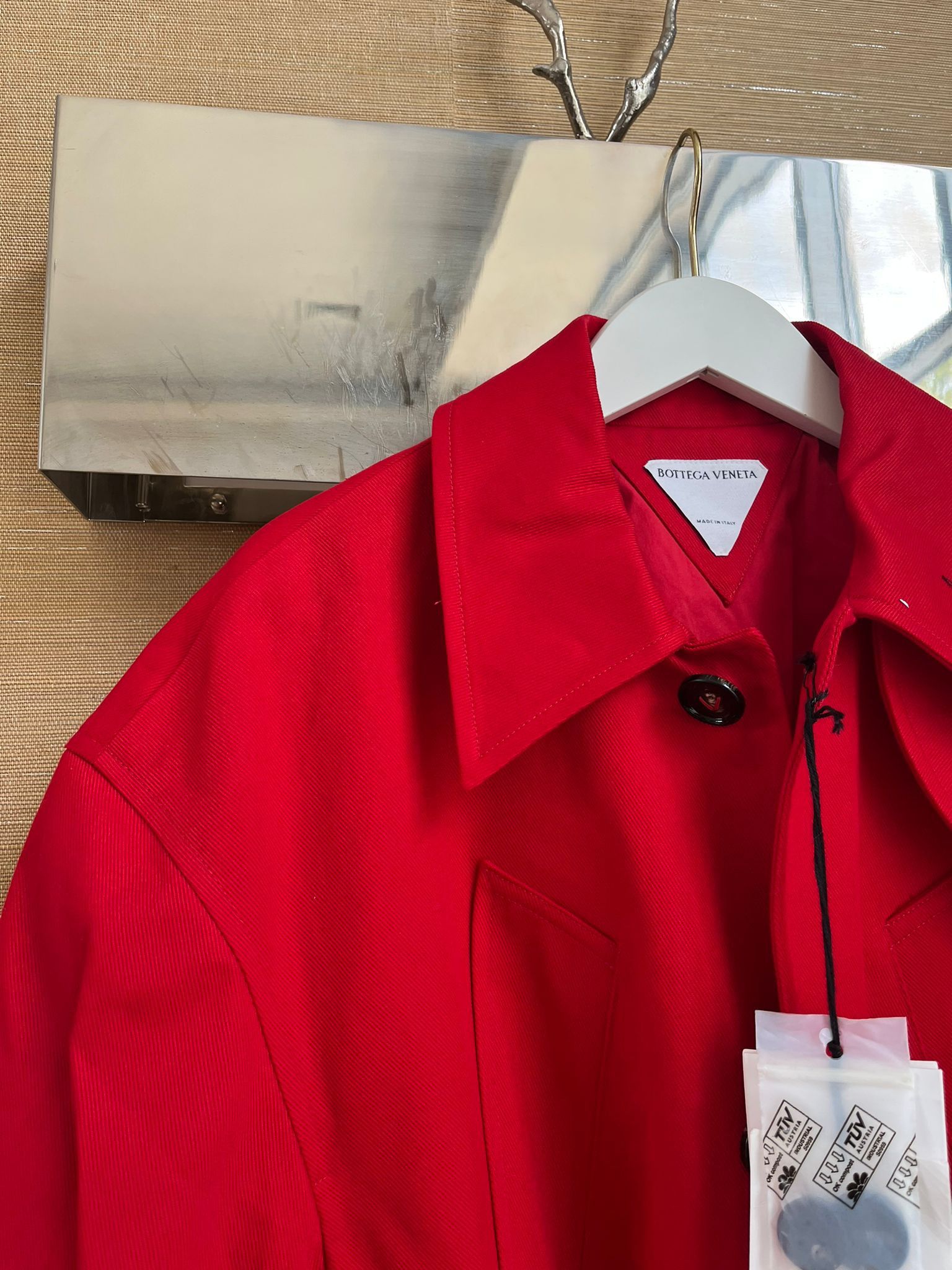 Bottega Veneta Belted Trench in Heavy Cotton Twill in Lipstick Red Size US M / EU 48-50 / 2 - 7 Thumbnail