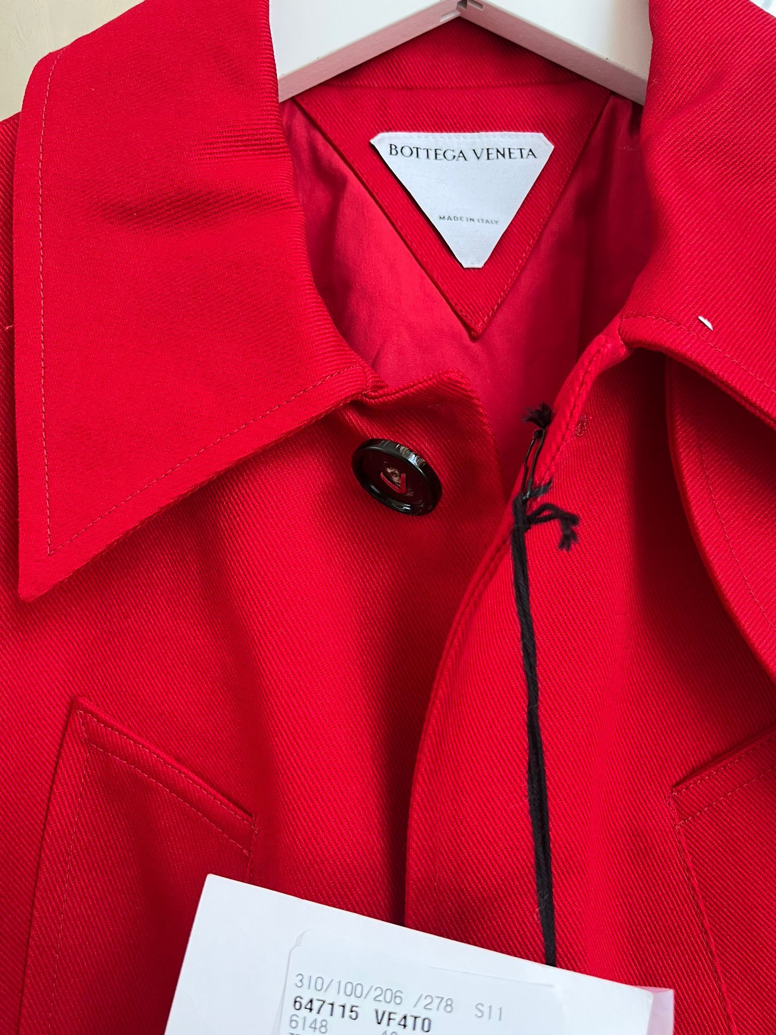 Bottega Veneta Belted Trench in Heavy Cotton Twill in Lipstick Red Size US M / EU 48-50 / 2 - 15 Thumbnail