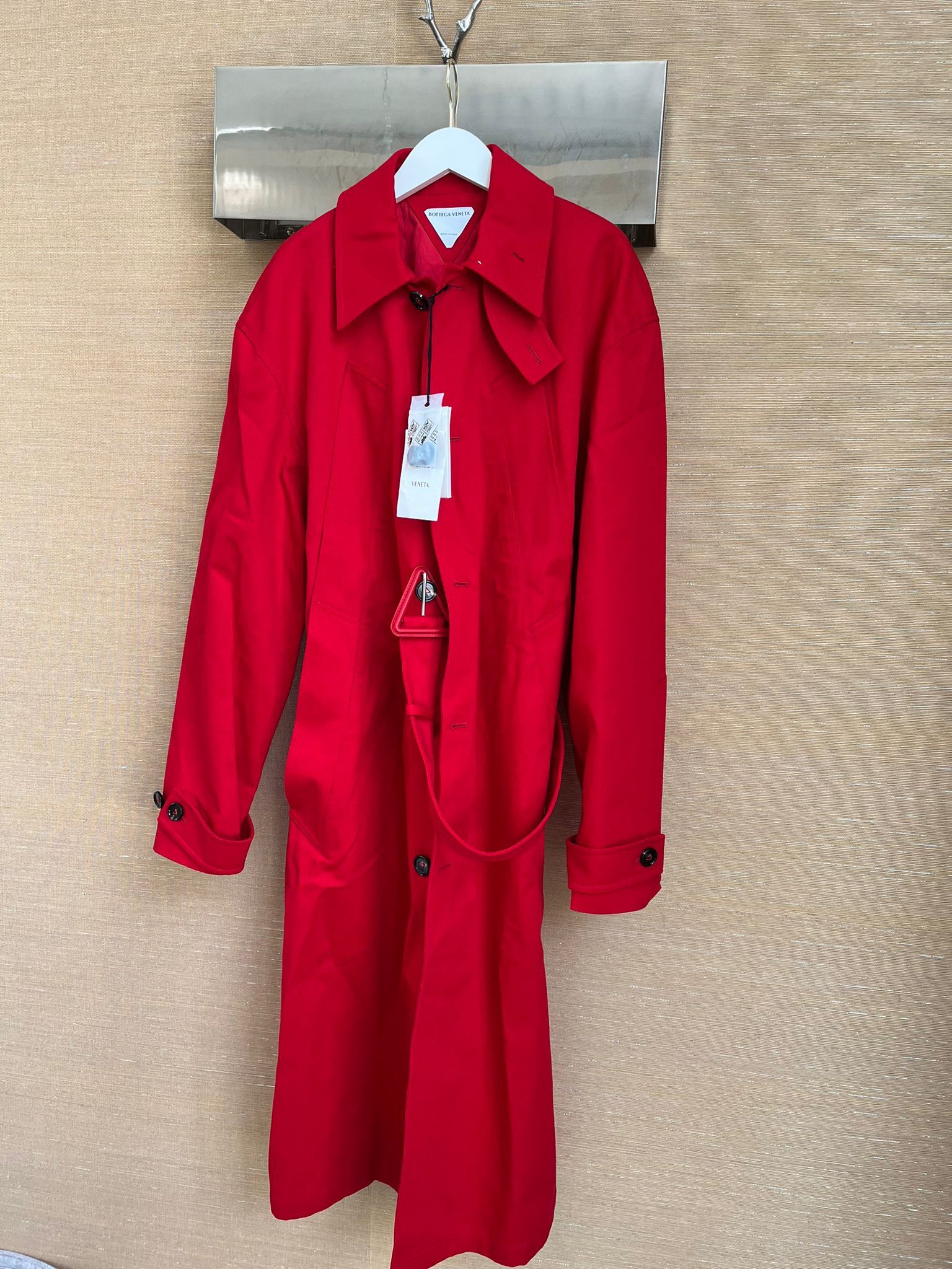 Bottega Veneta Belted Trench in Heavy Cotton Twill in Lipstick Red Size US M / EU 48-50 / 2 - 10 Thumbnail